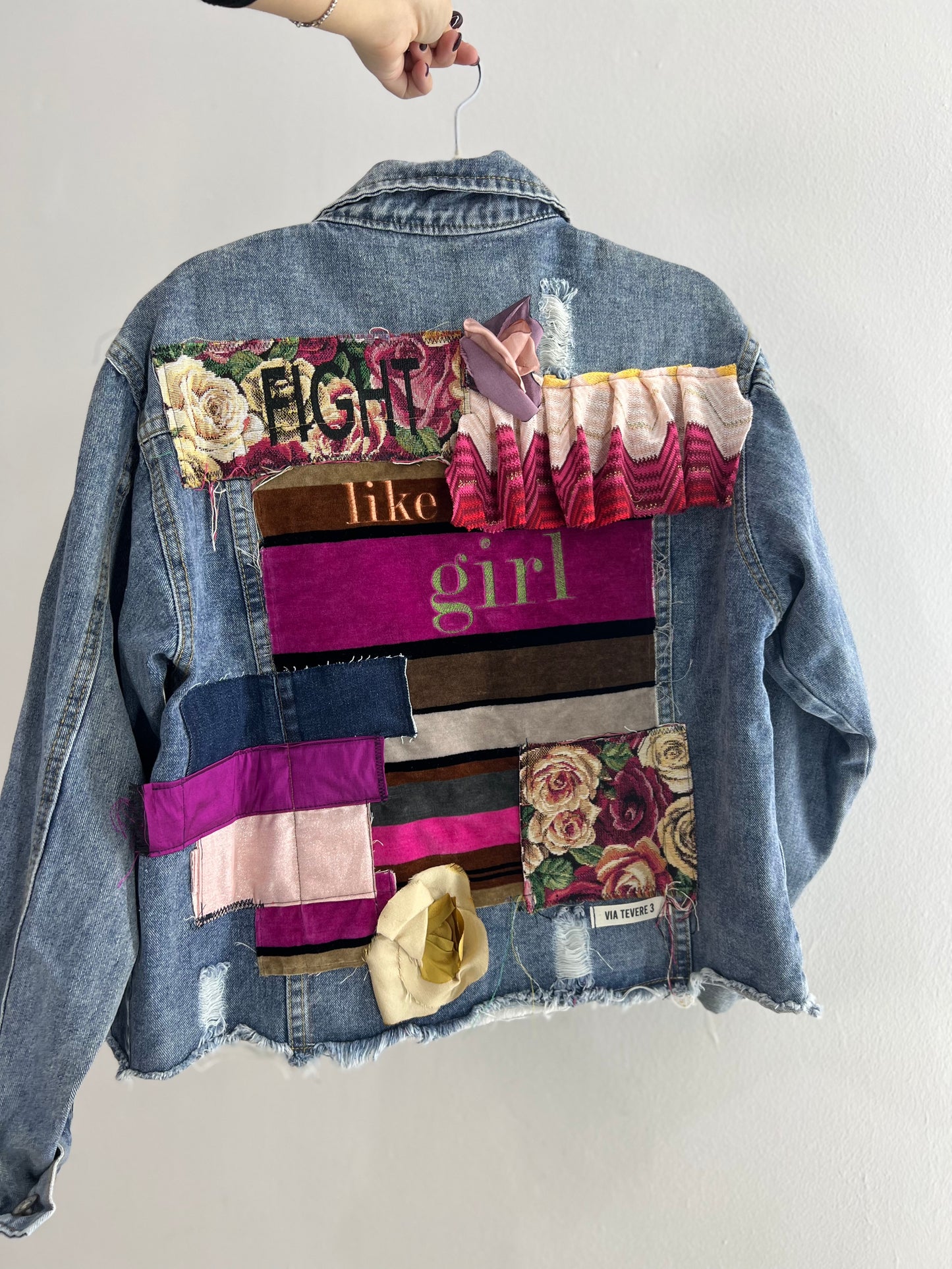Giacca di jeans patchwork