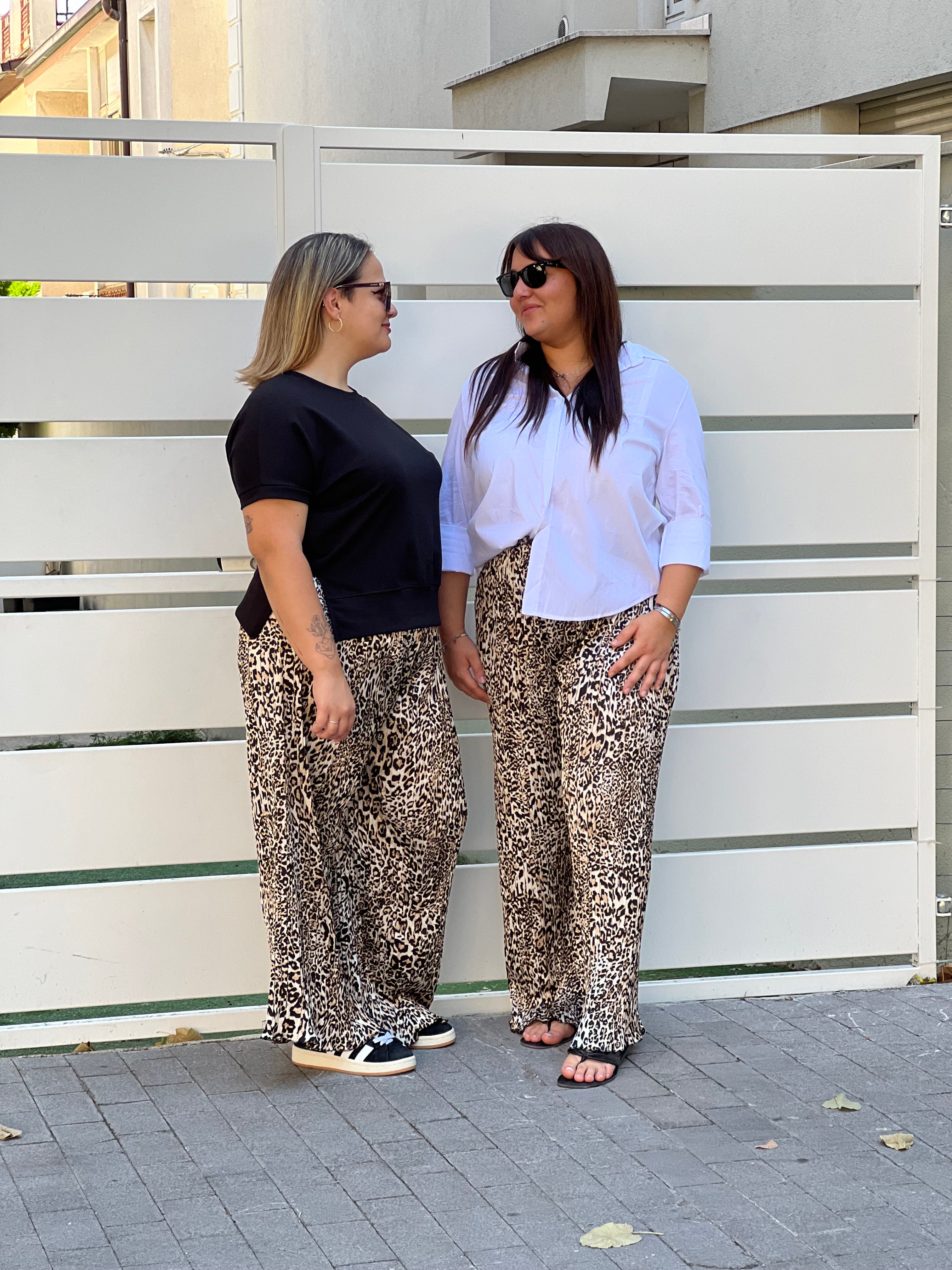 Pantalone morbido leopardato