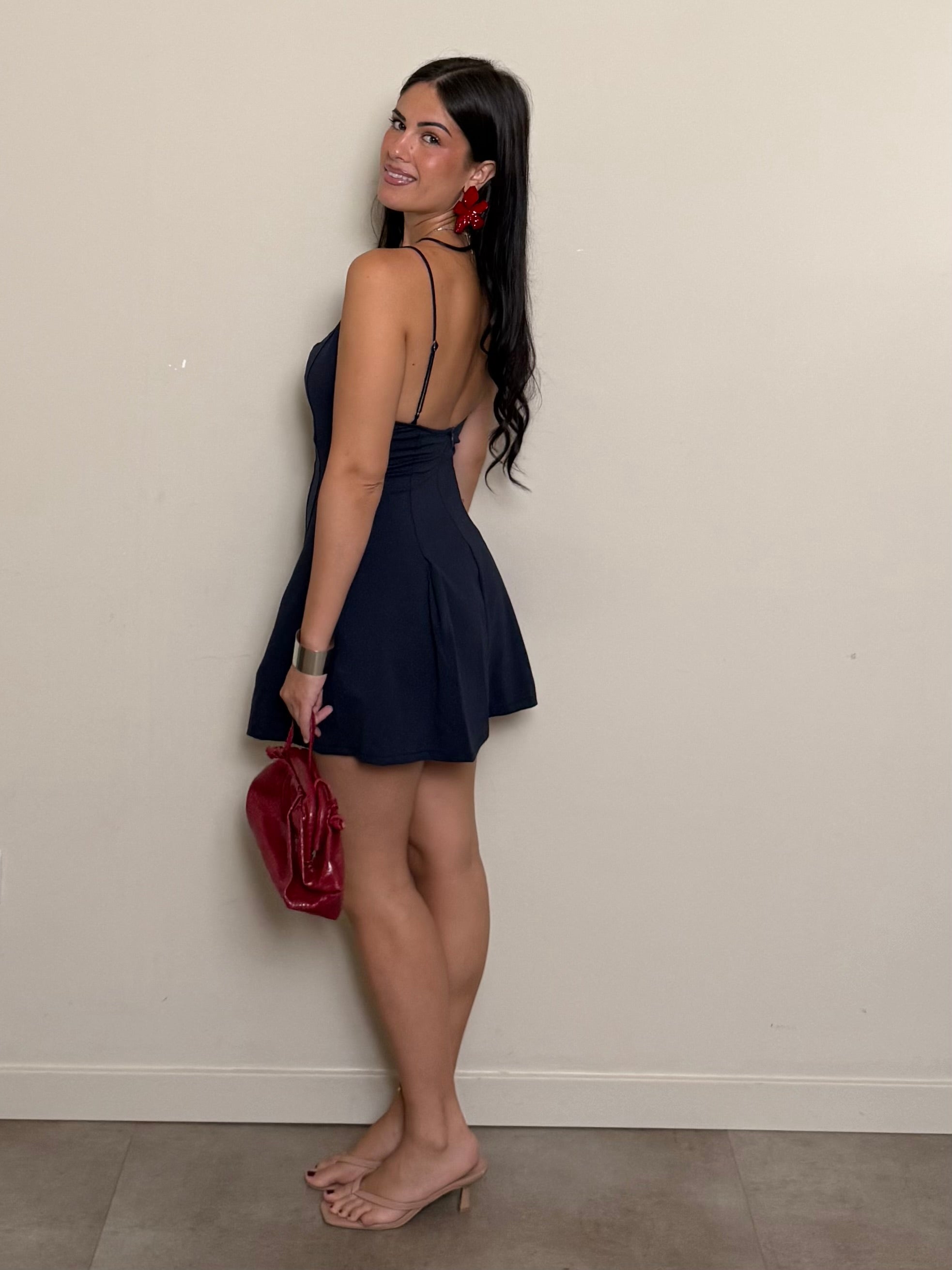 Mini dress bretella blu