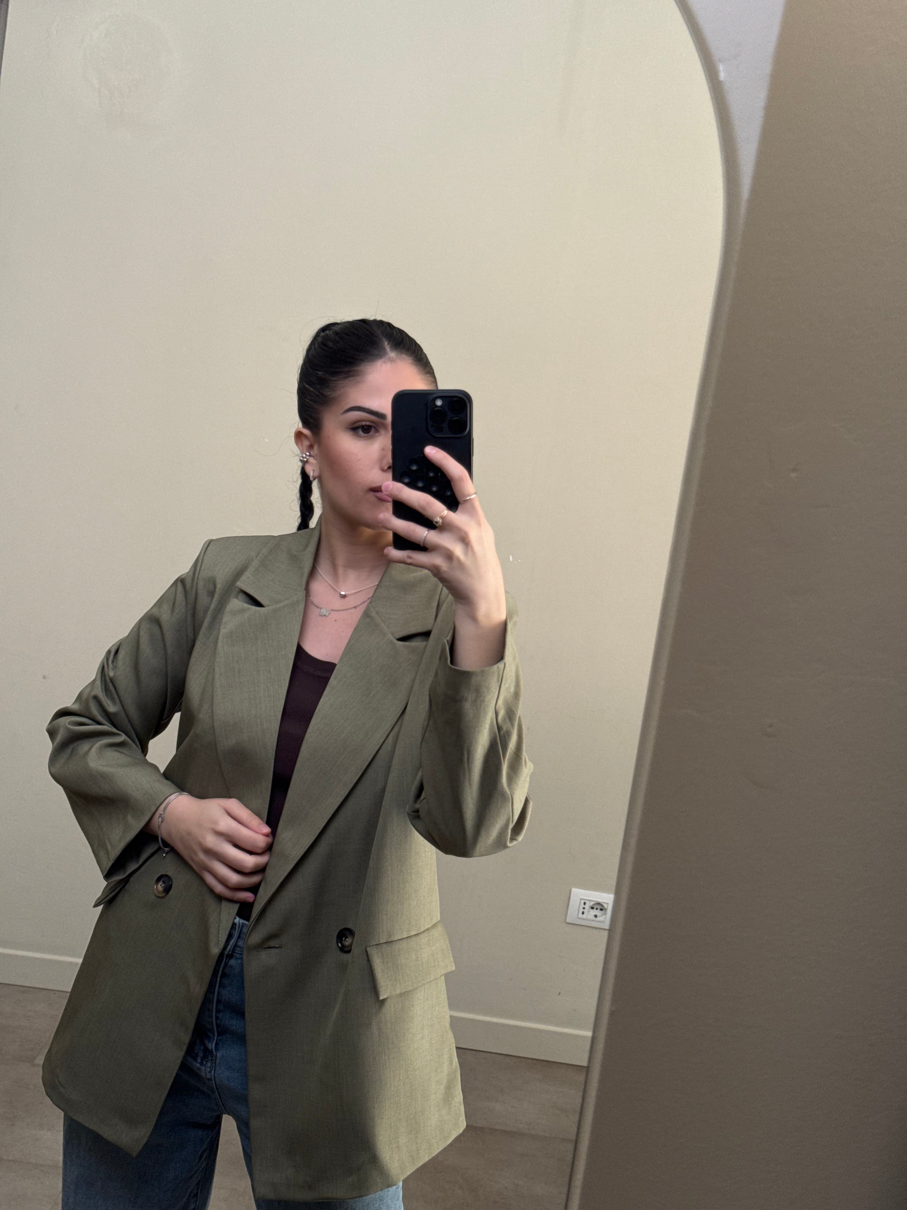 Blazer basic verde oliva
