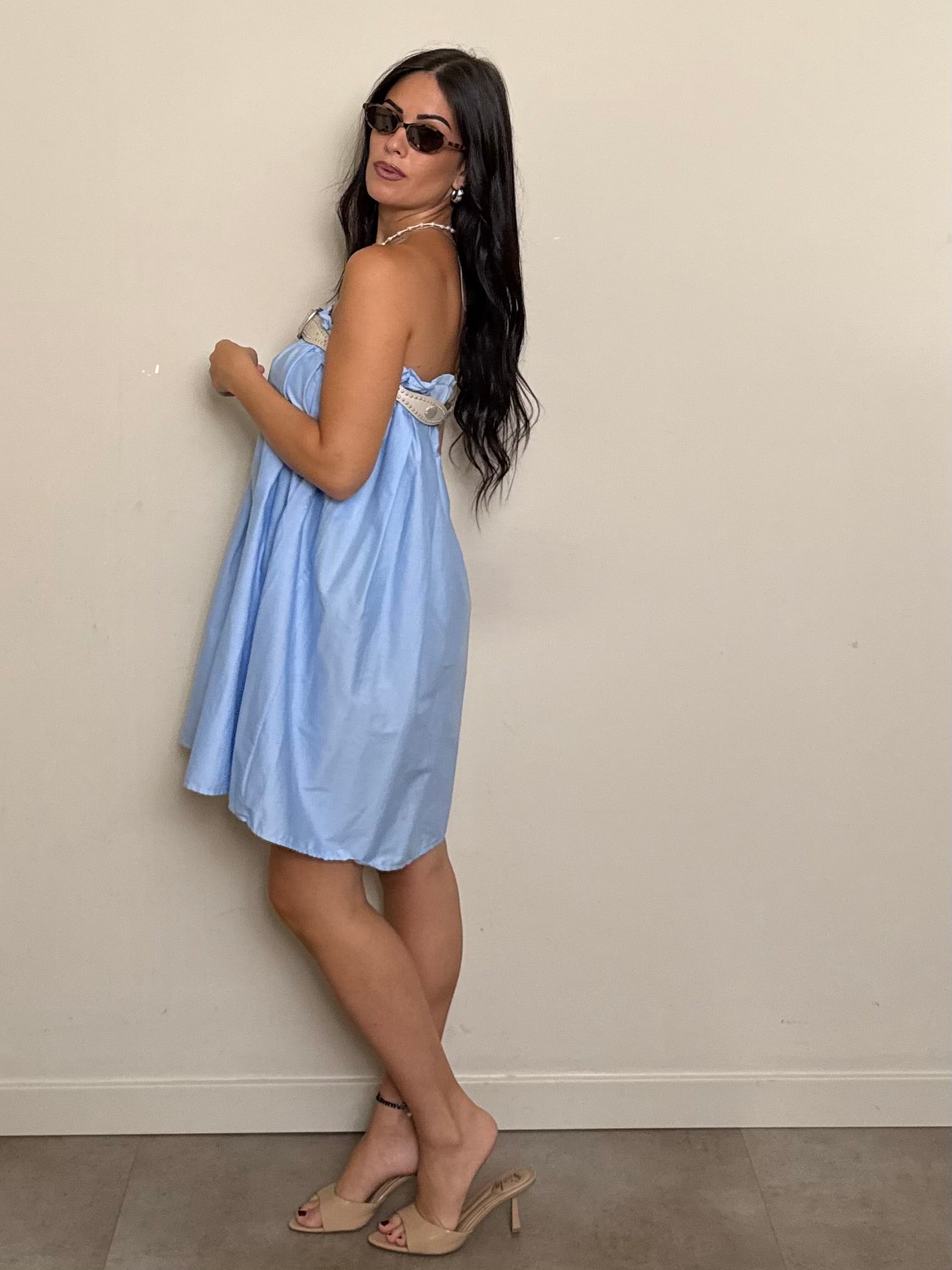 Abito cotone azzurro
