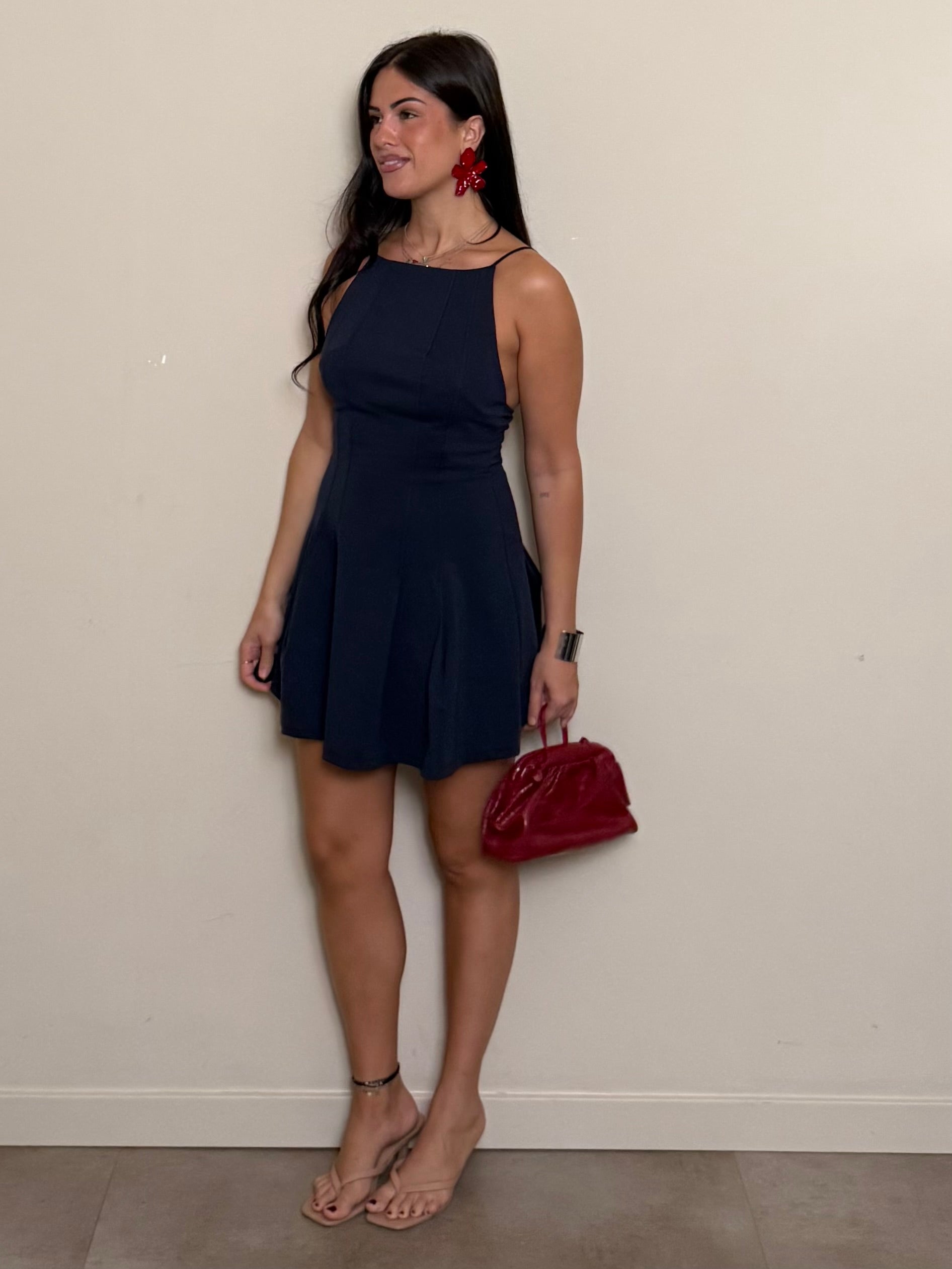 Mini dress bretella blu