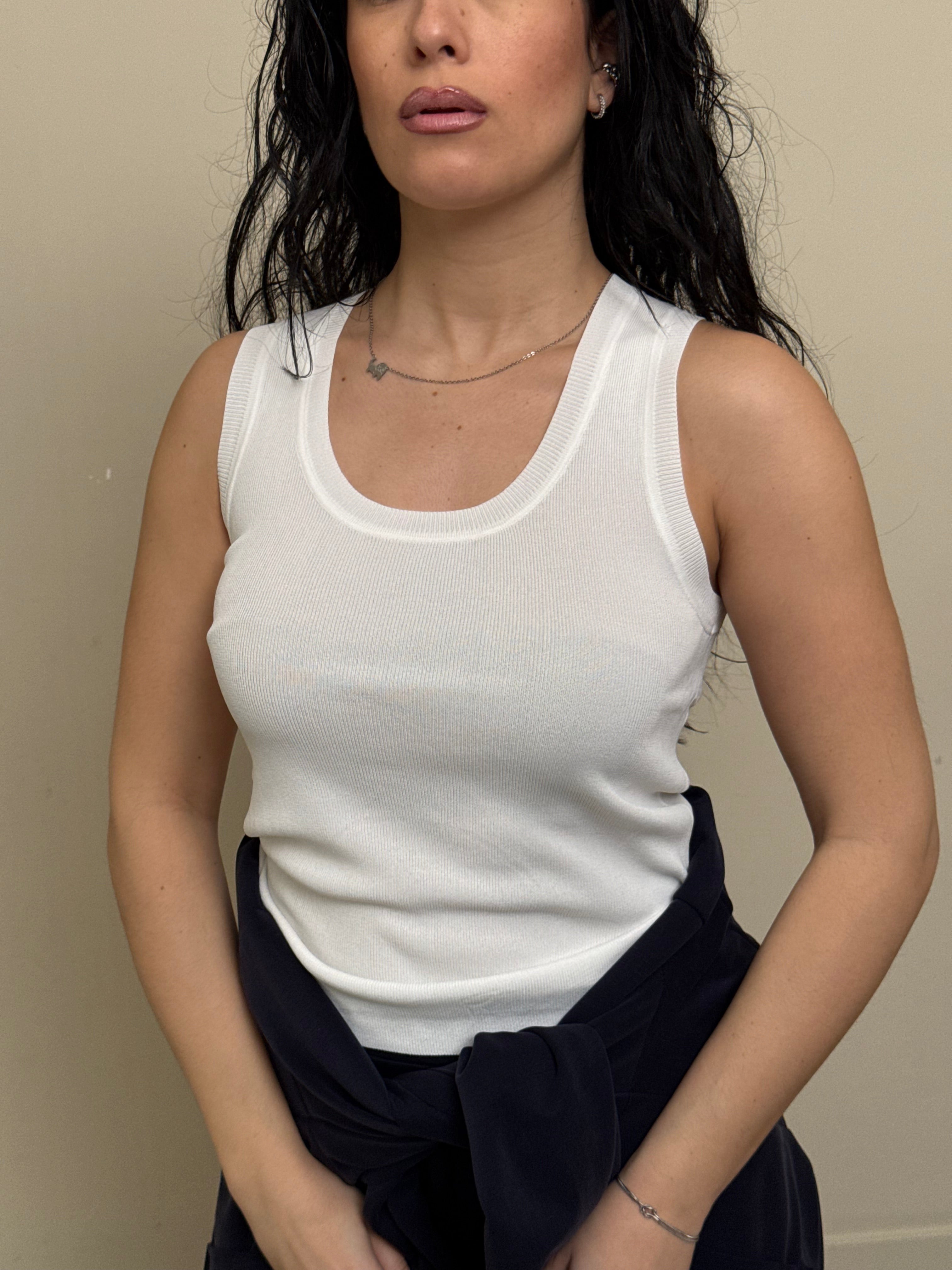 Canotta basic bianco freddo