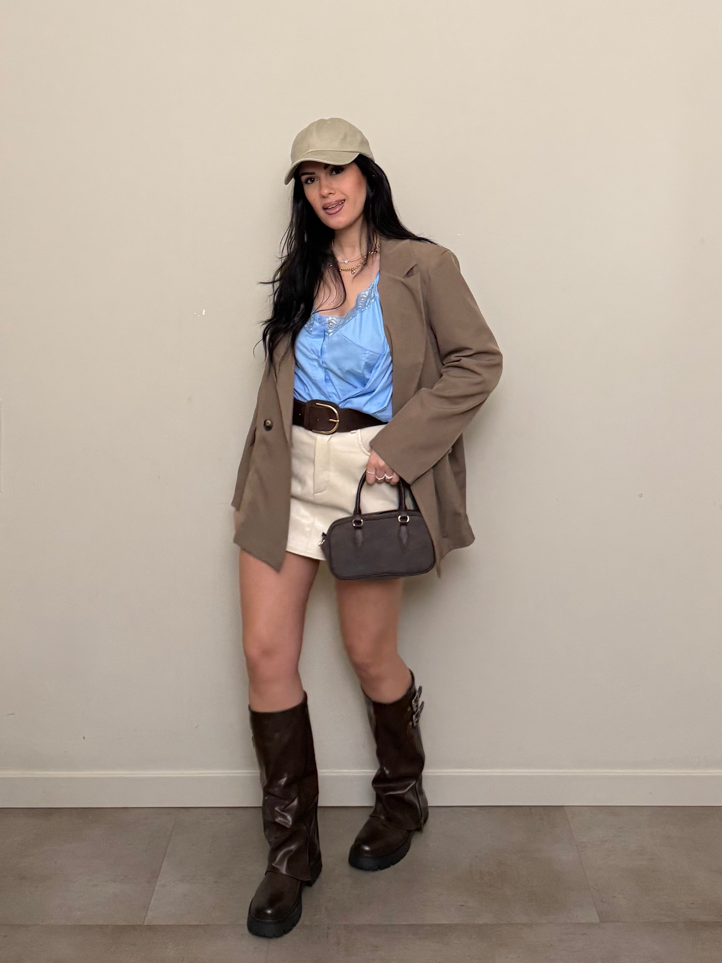 Shorts ecopelle panna