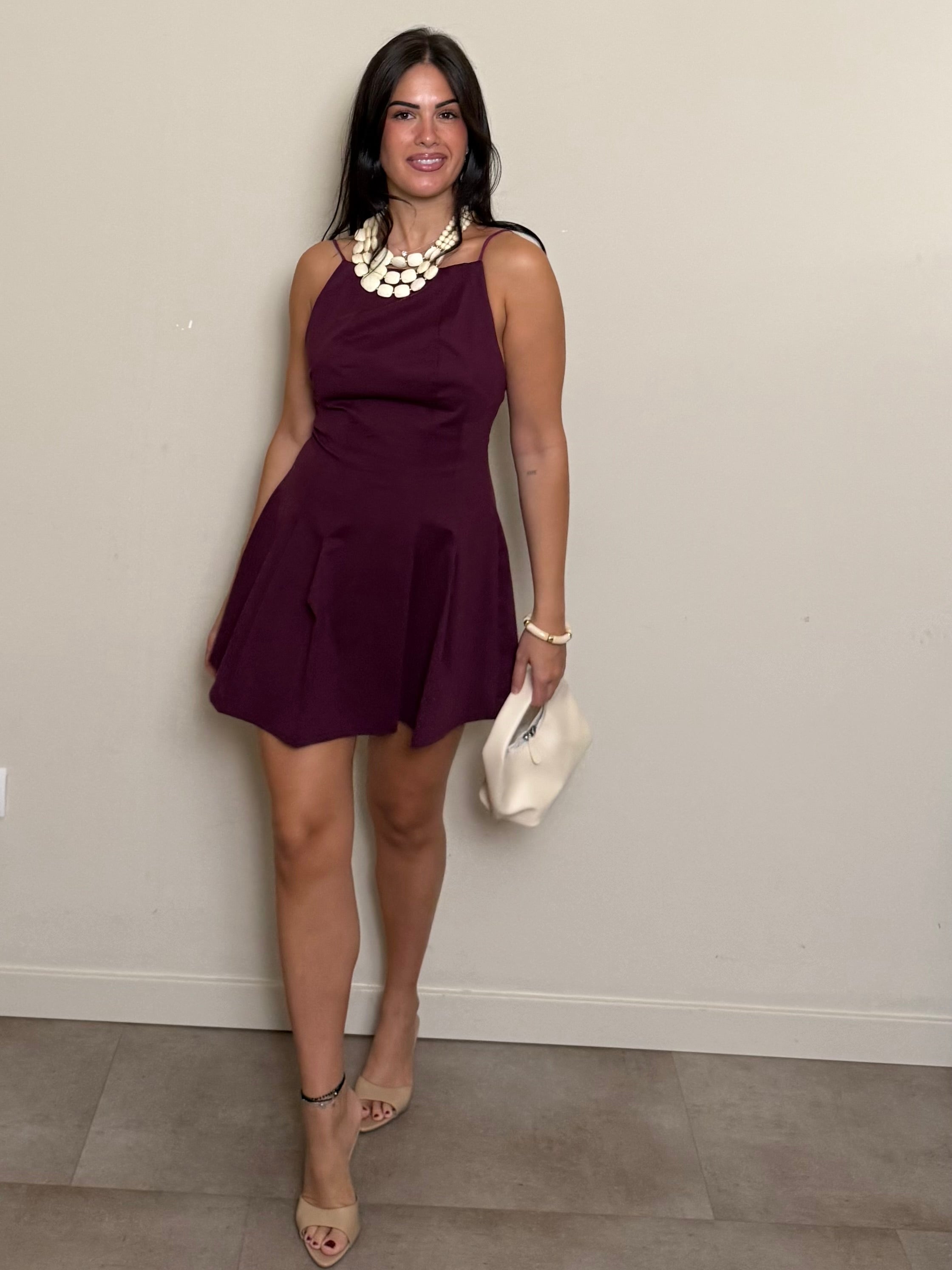 Mini dress bretella bordeaux