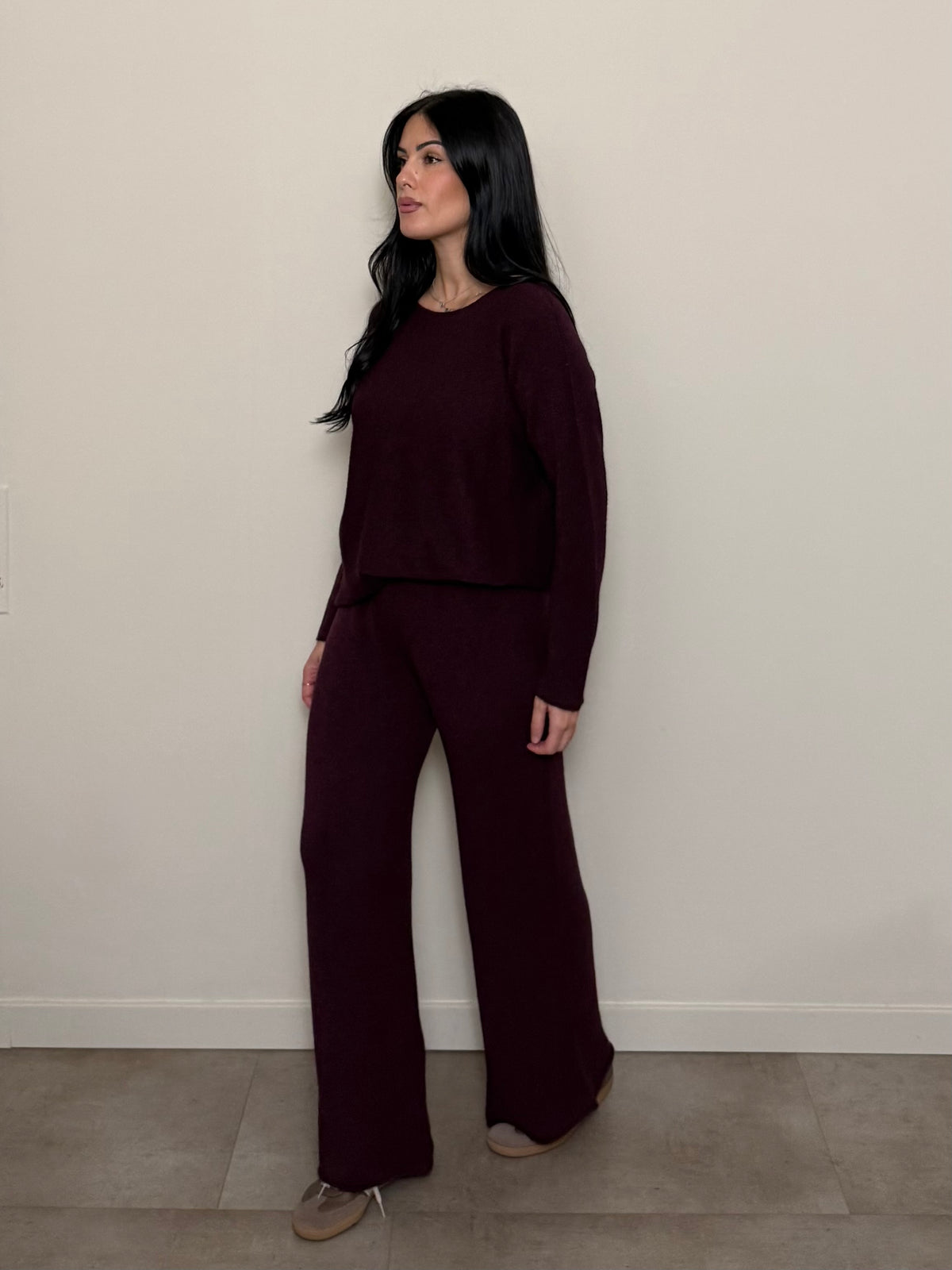 Coordinato tuta basic vinaccia