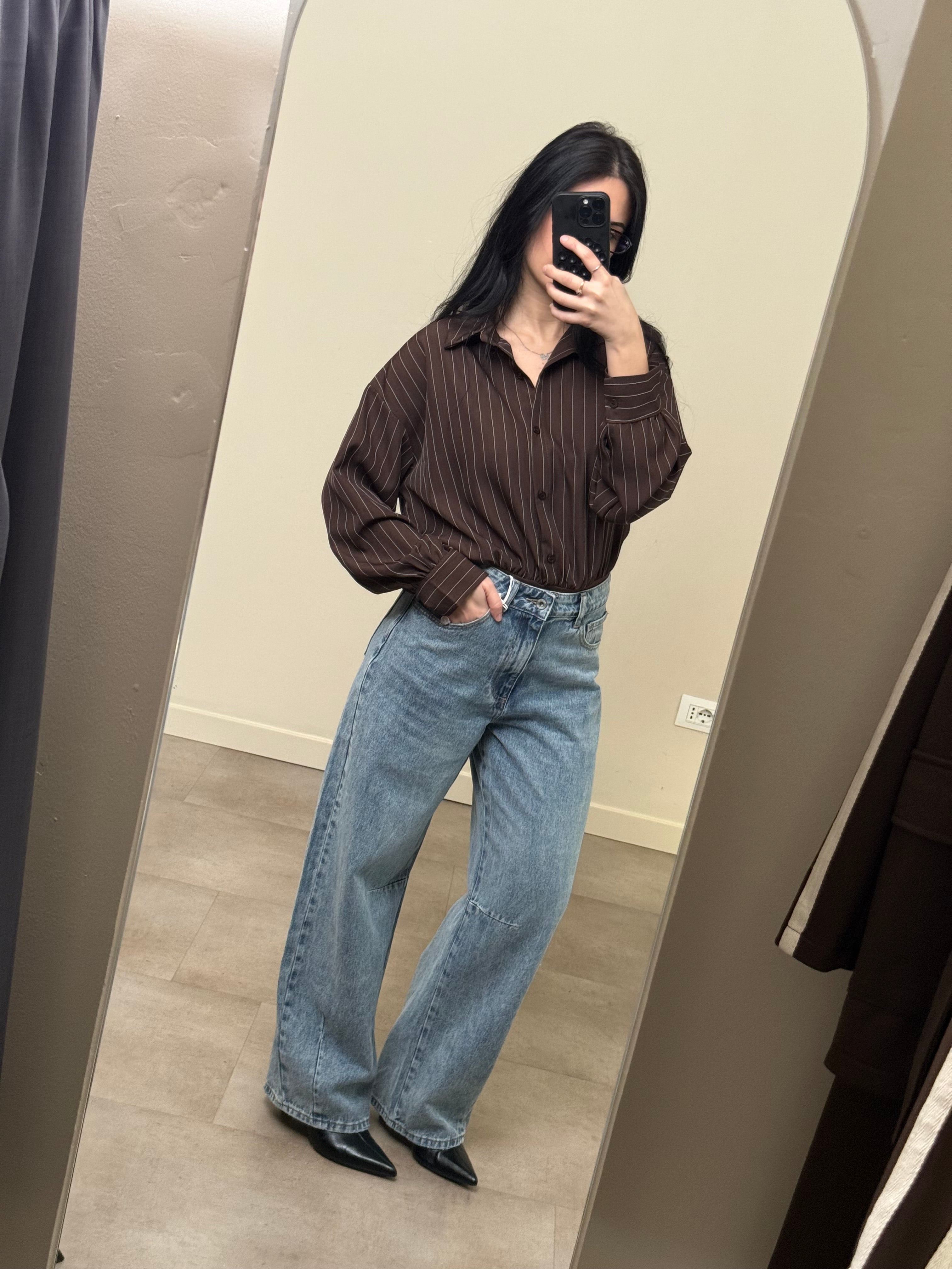 Camicia body gessata