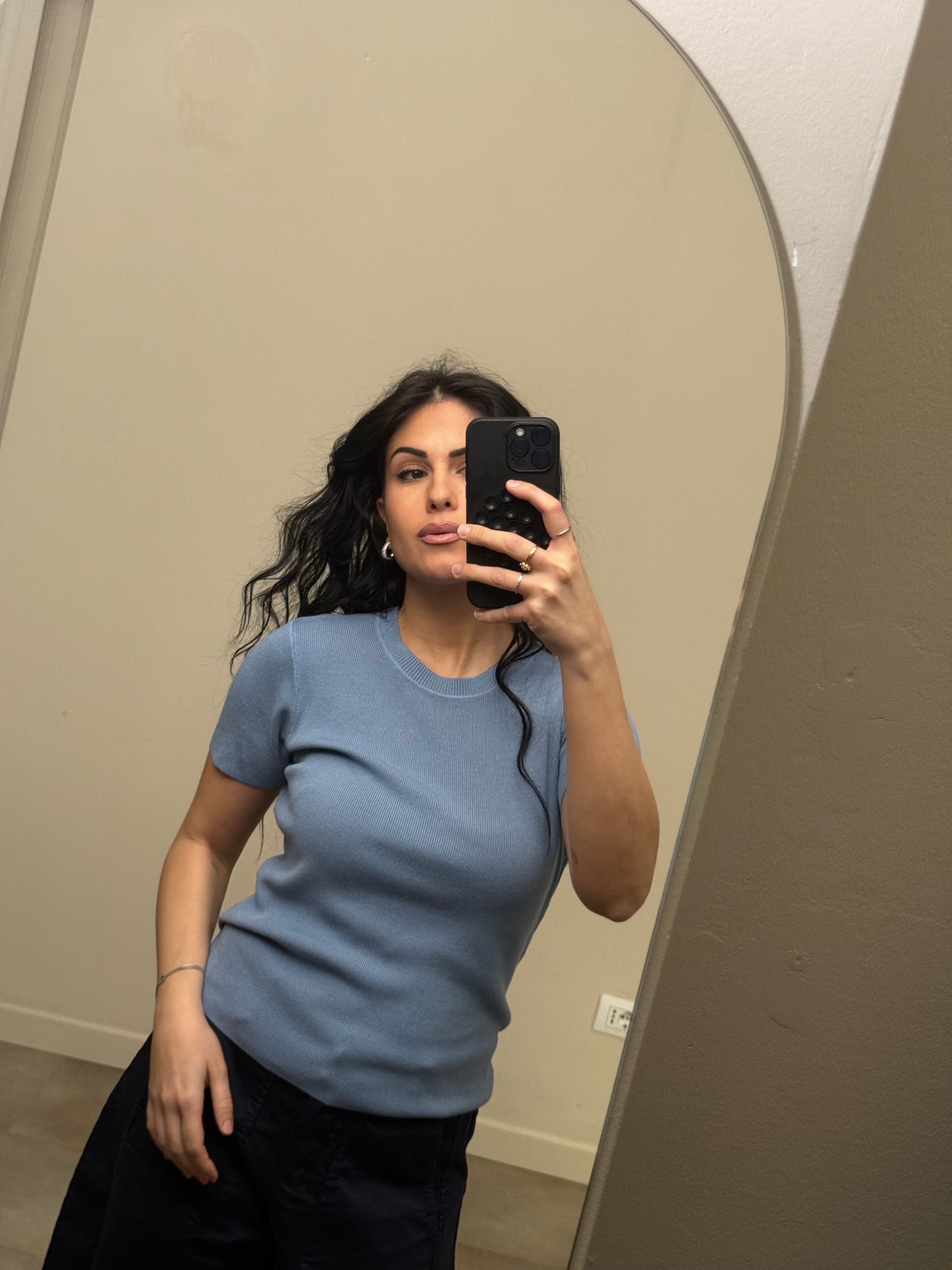 T-shirt filo basic azzurro