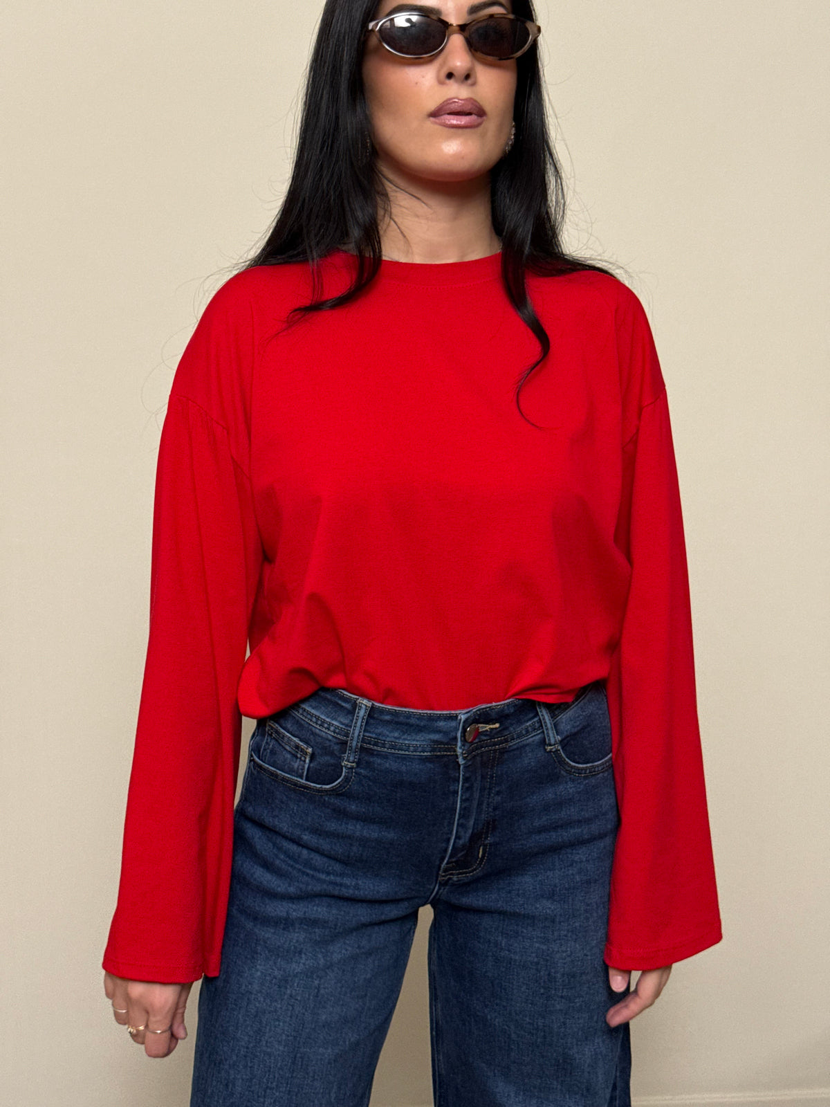 Longsleeve rosso caldo