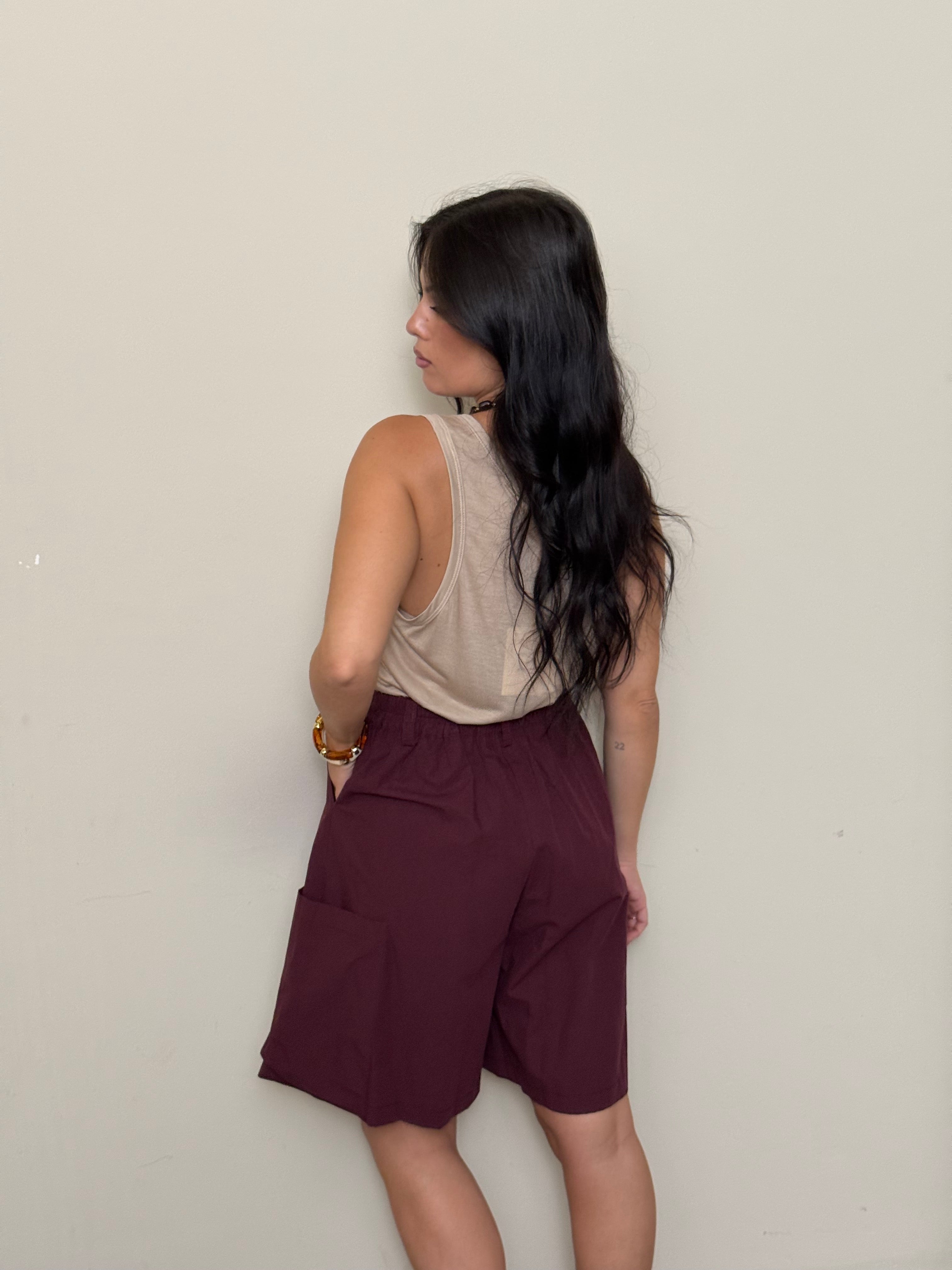 Bermuda cotone bordeaux
