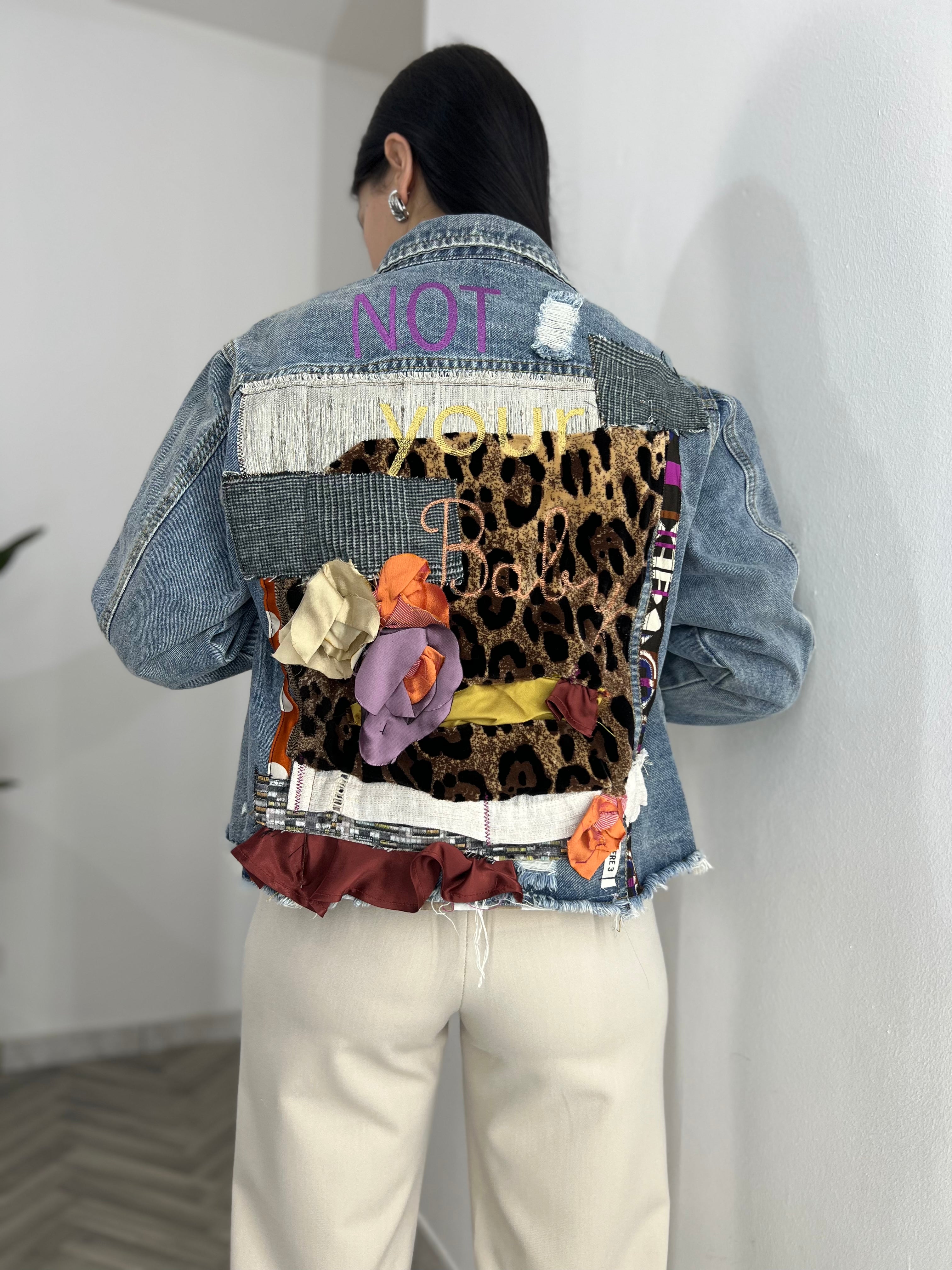 Giacca di jeans patchwork