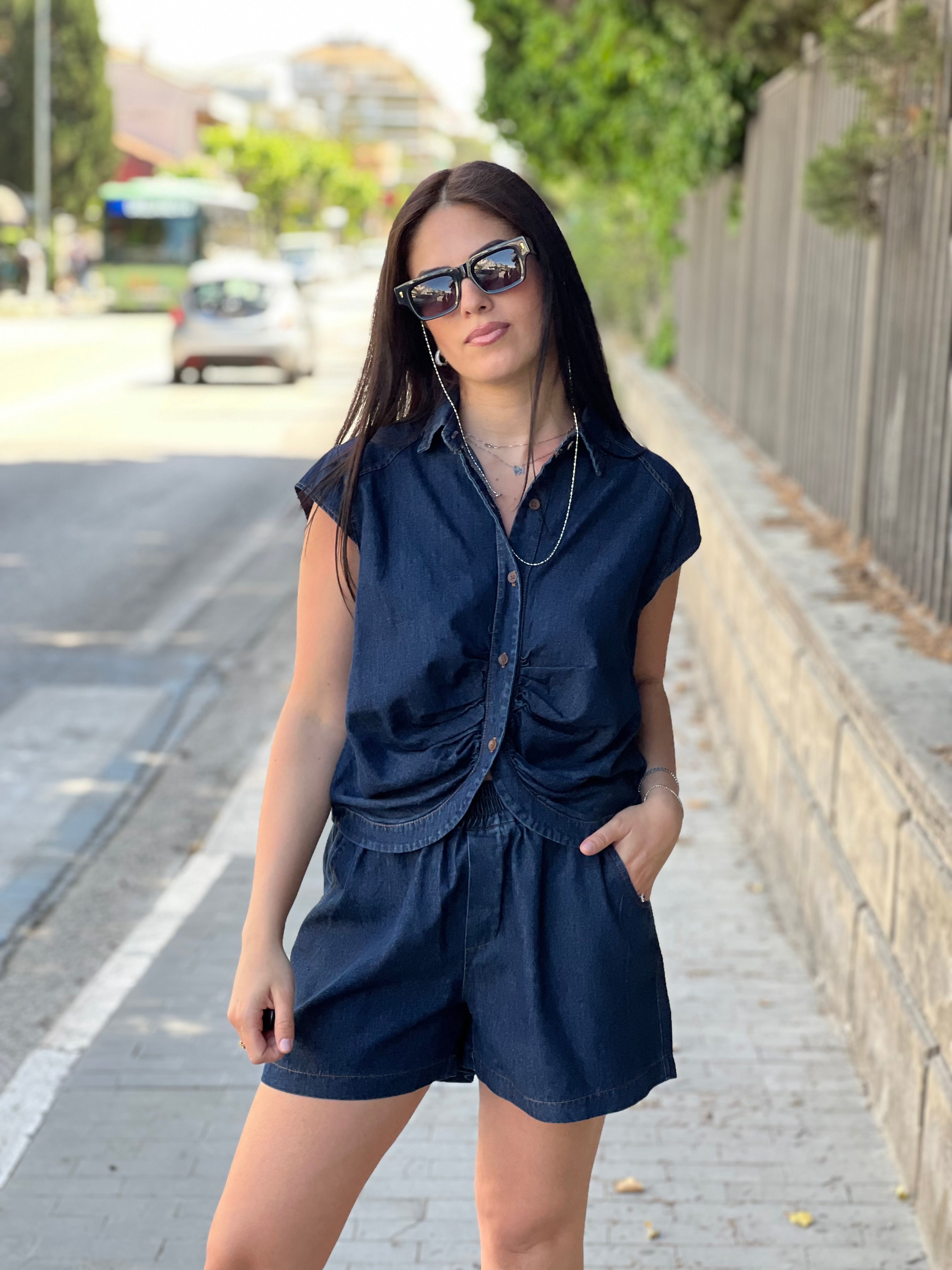Coordinato shorts jeans