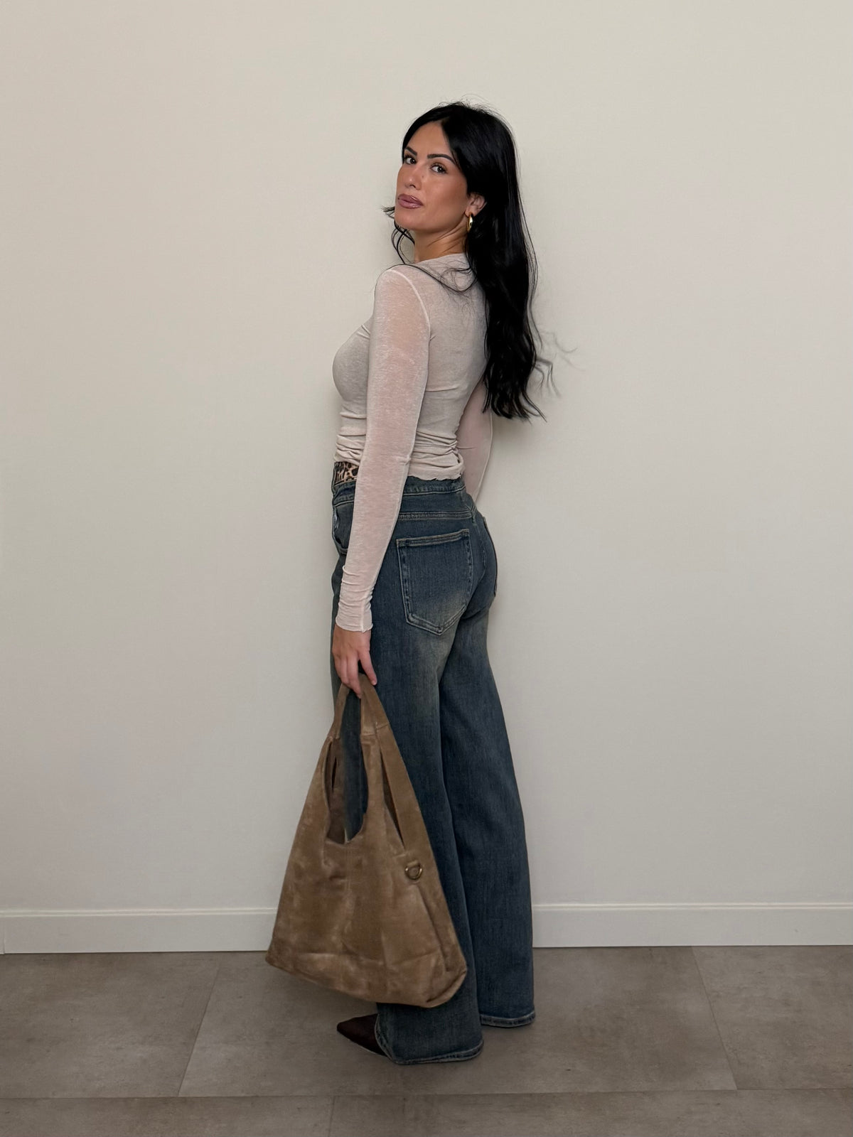 Maglia cashmere beige