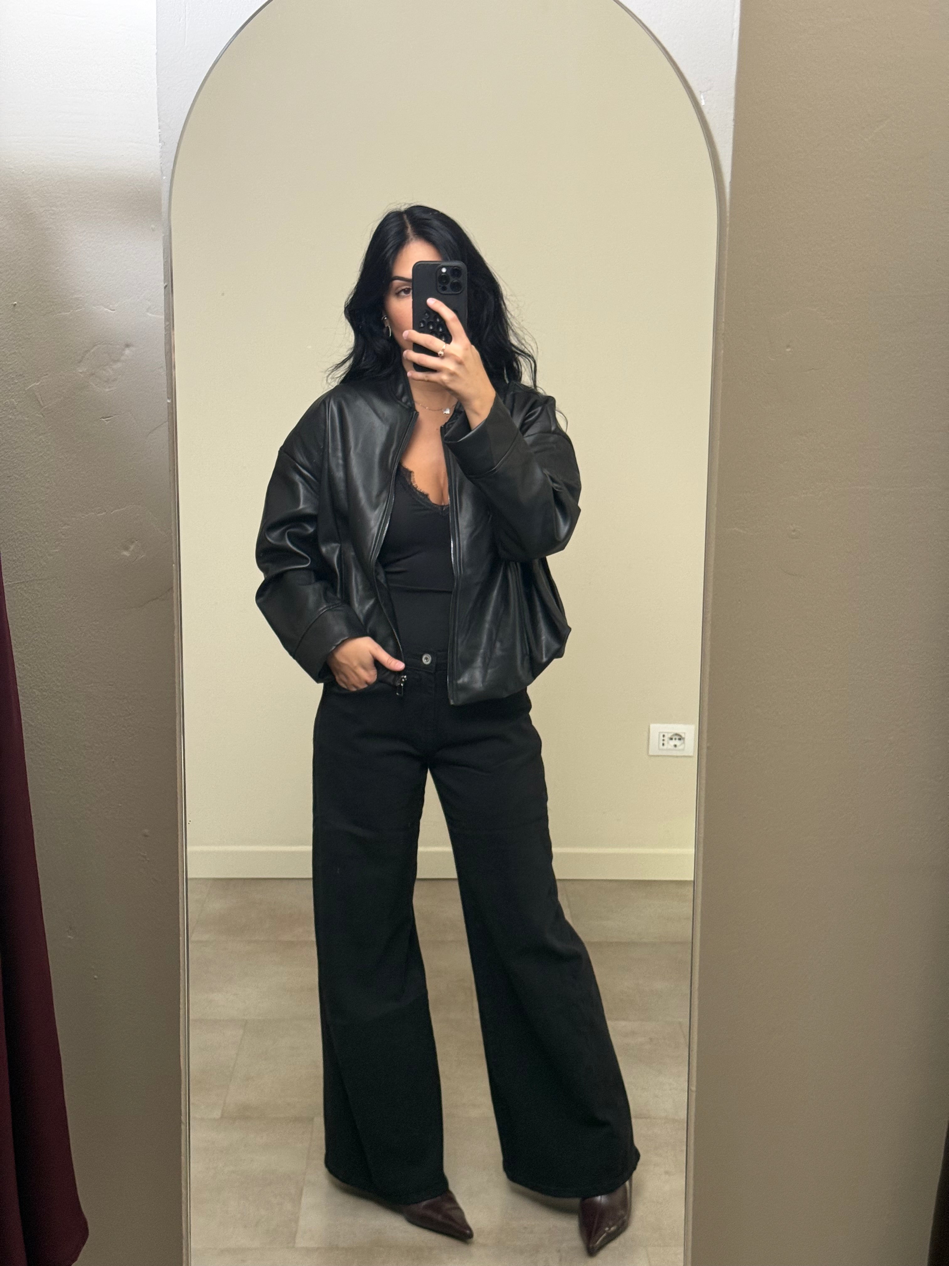 Jeans nero palazzo