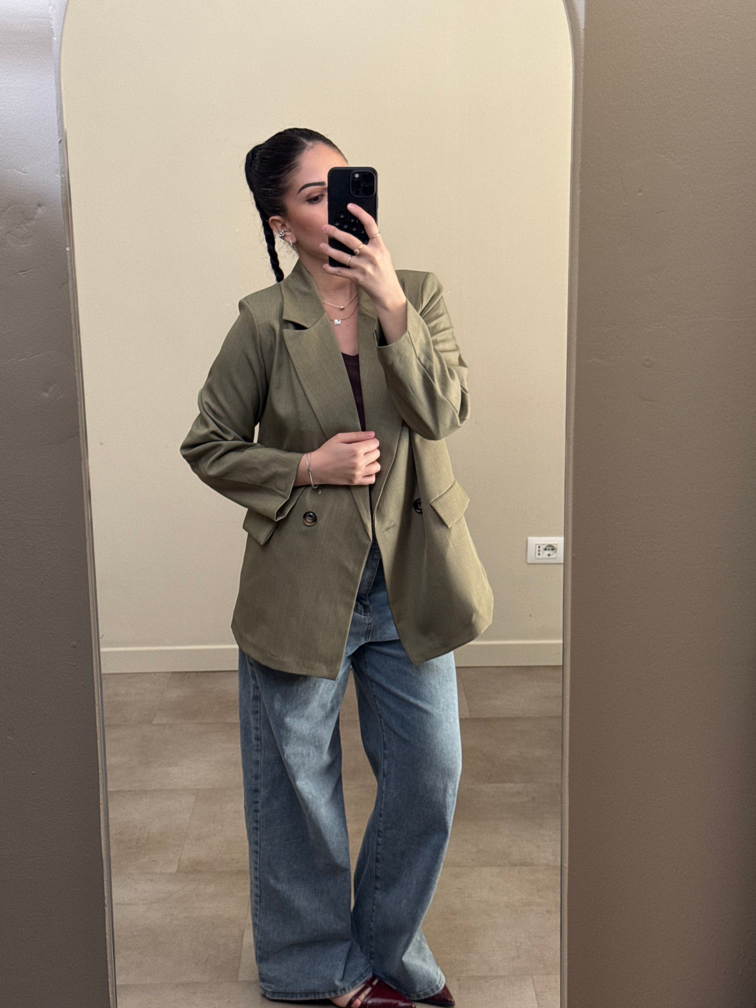 Blazer basic verde oliva