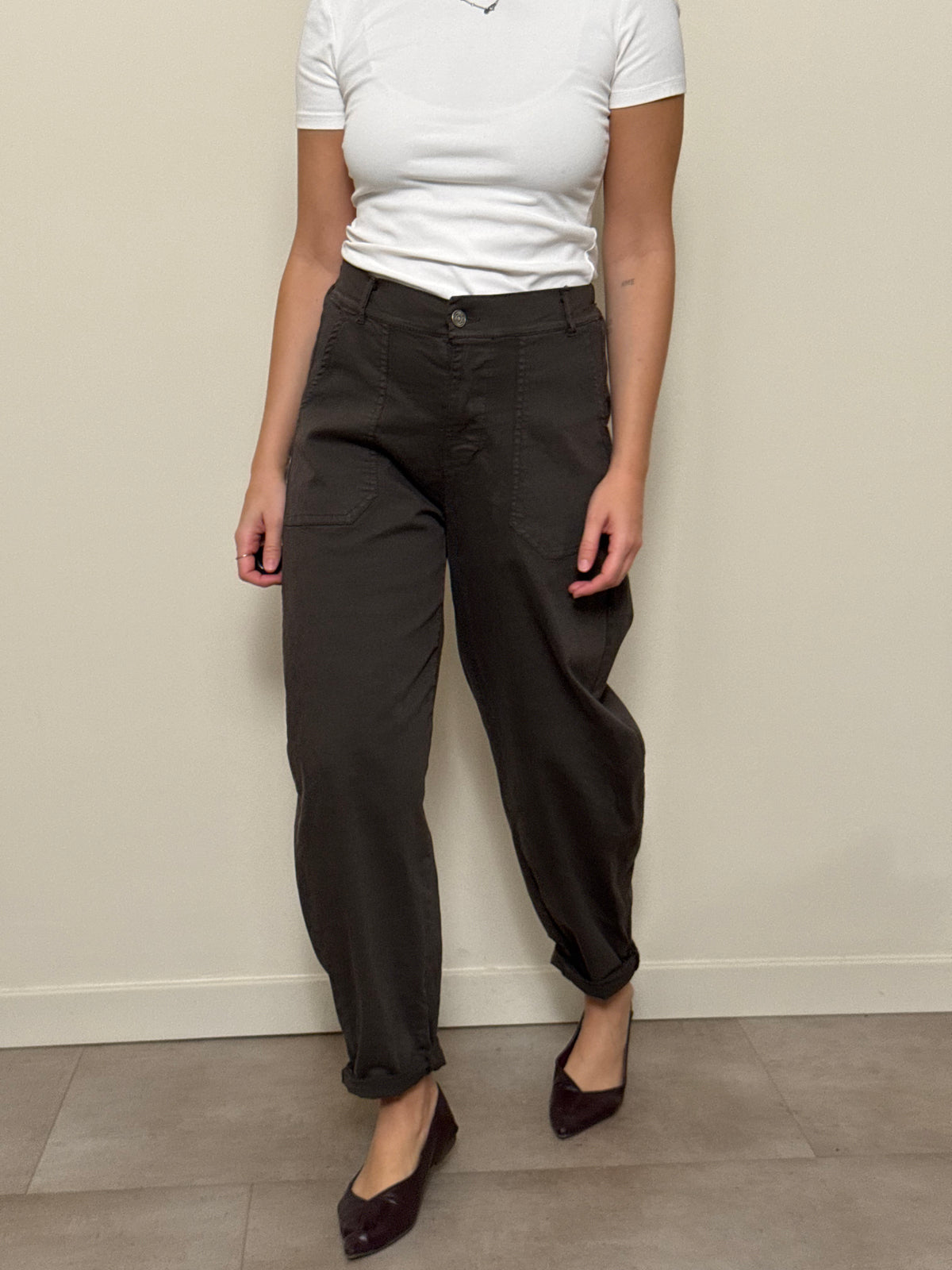 Jeans cotone marrone freddo