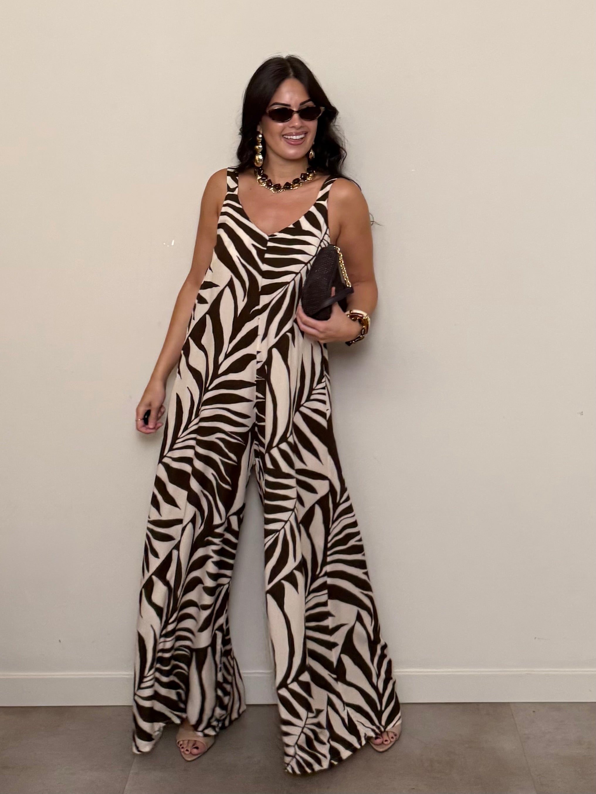 Jumpsuit viscosa panna