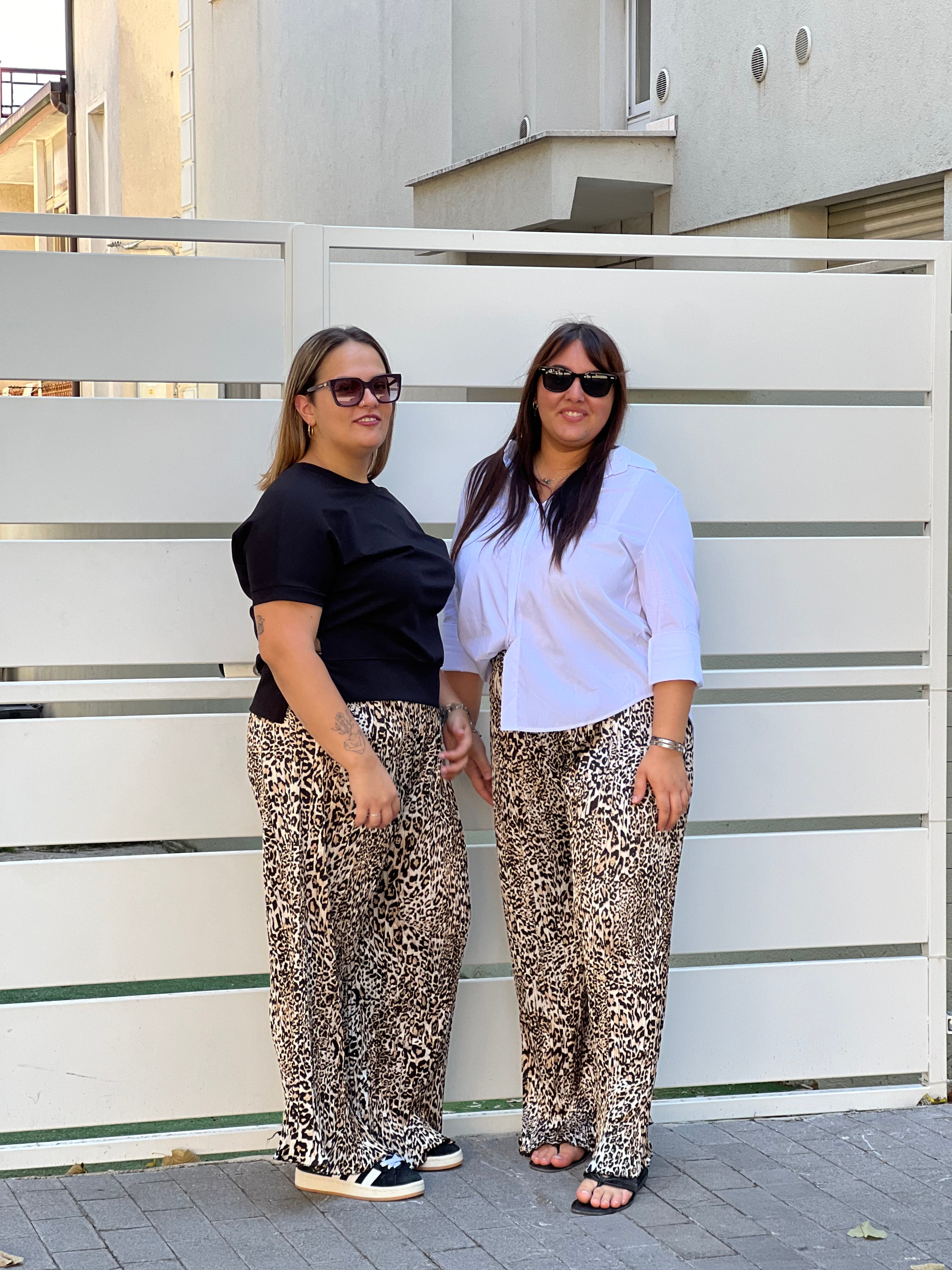 Pantalone morbido leopardato