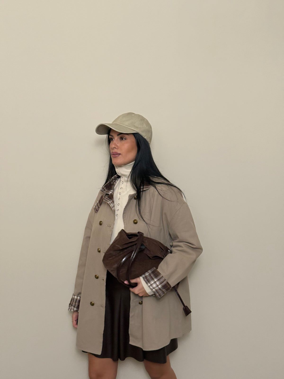 Giaccone beige bottoni