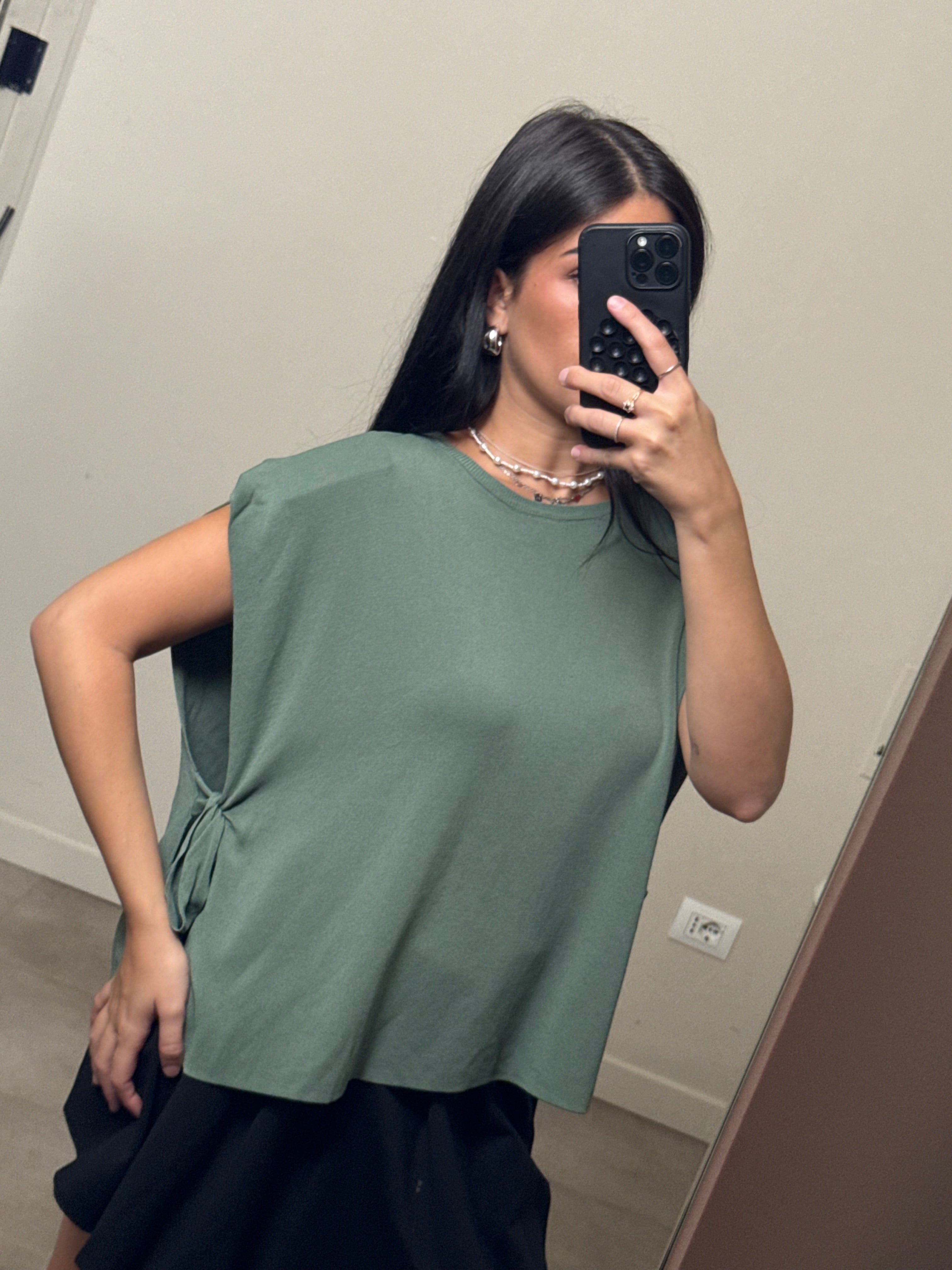 Gilet morbido fiocchi verde oliva