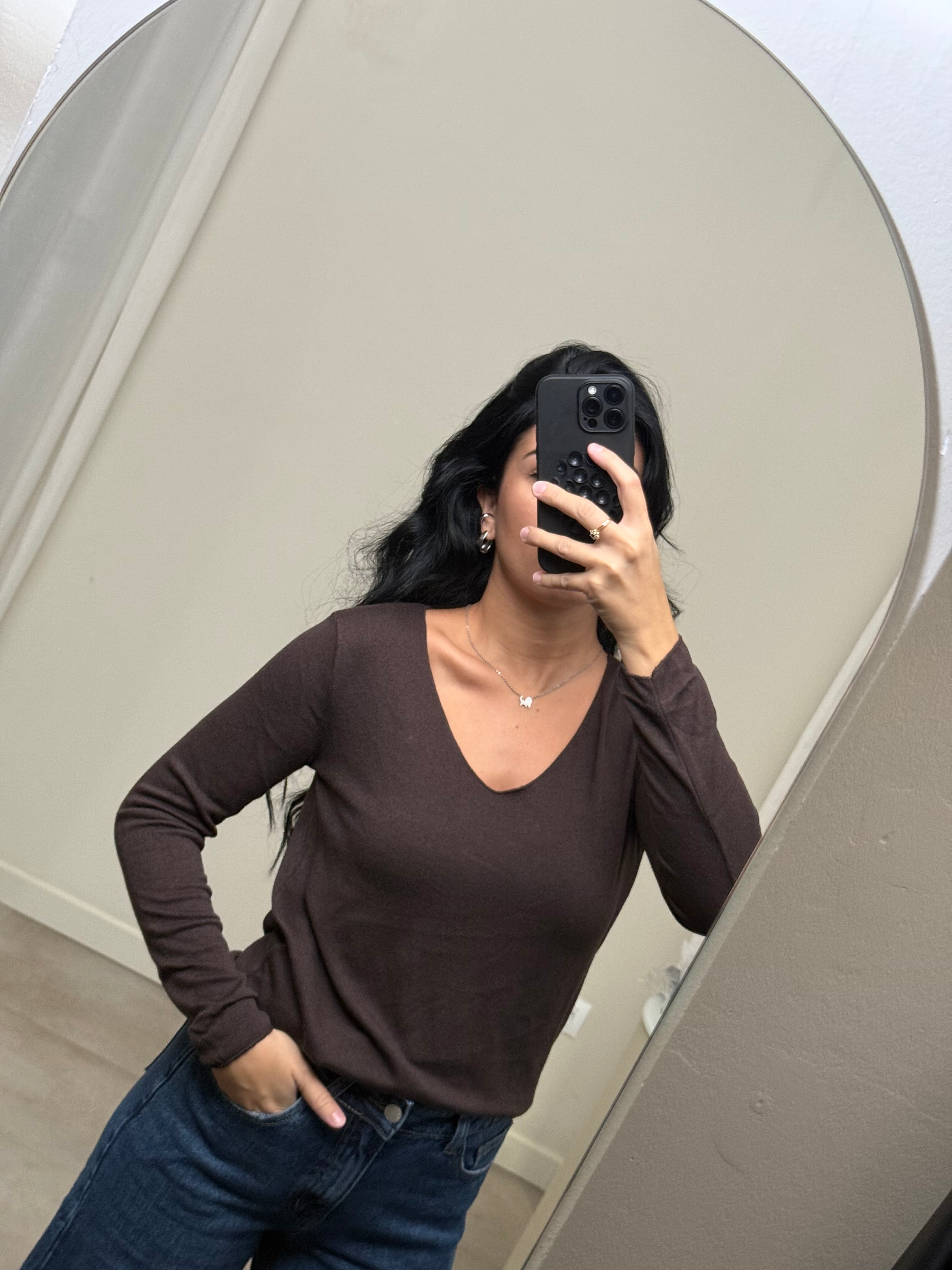 Maglia a V viscosa