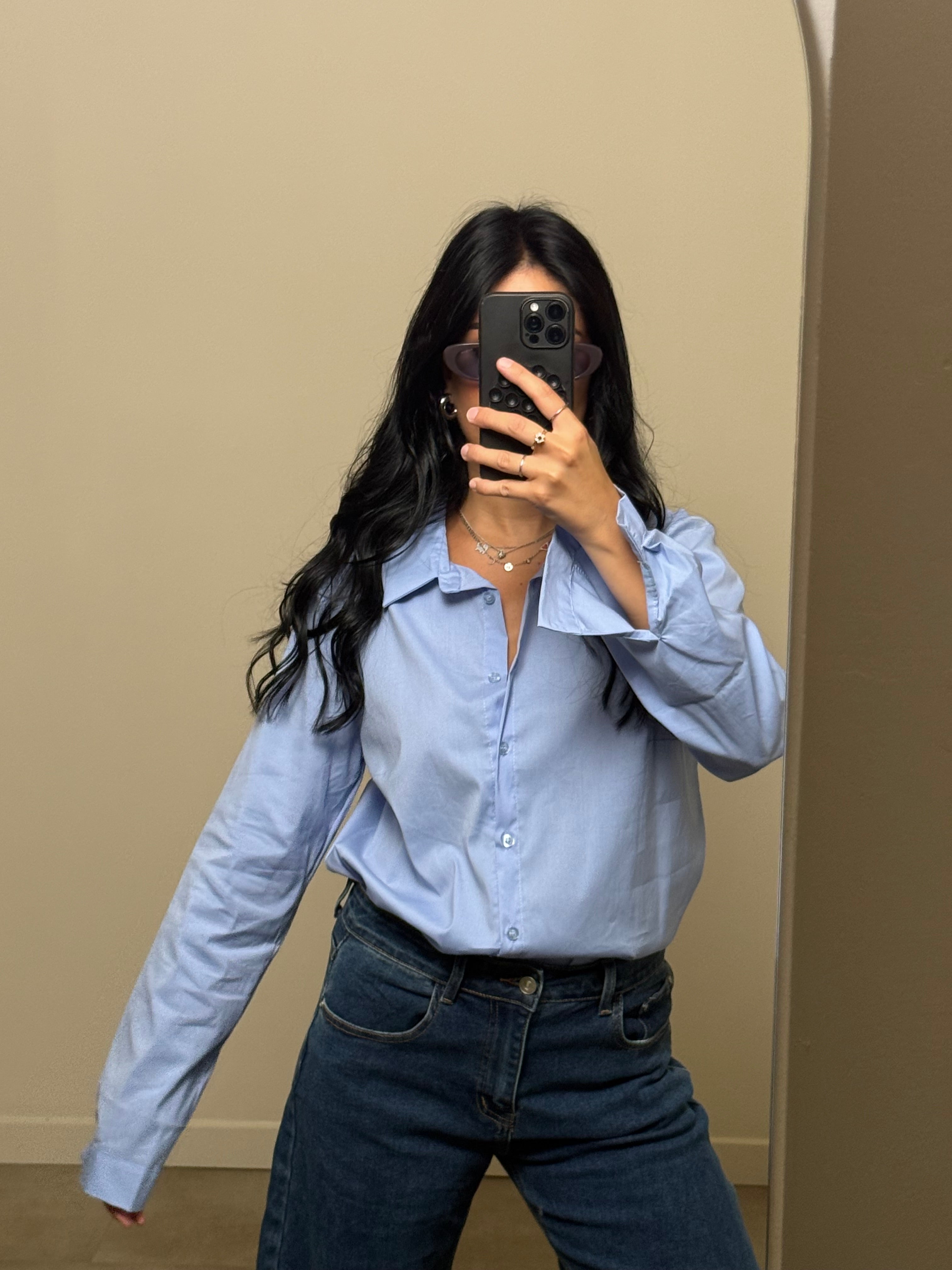 Camicia basic azzurro