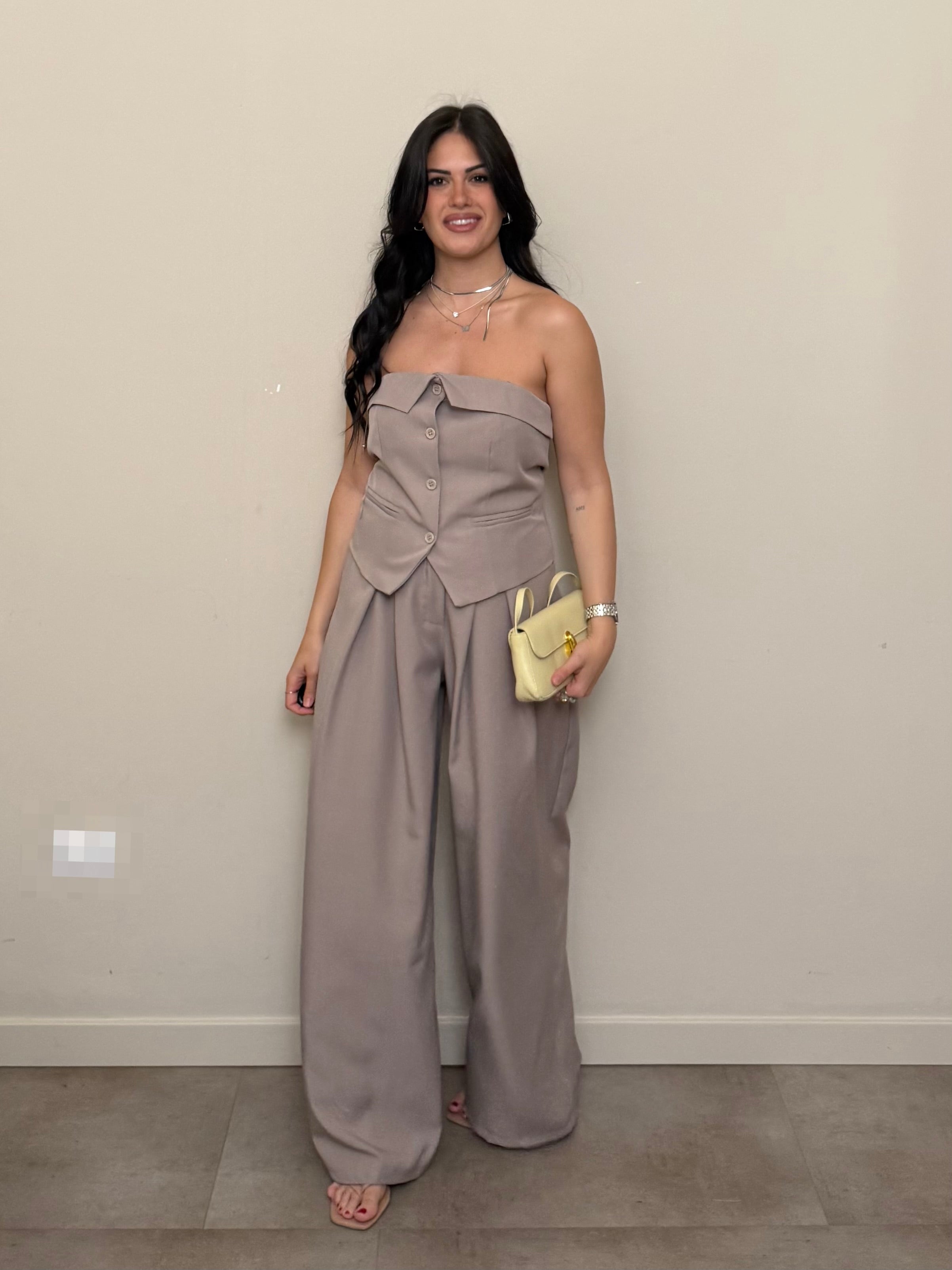 Tailleur corpetto fango