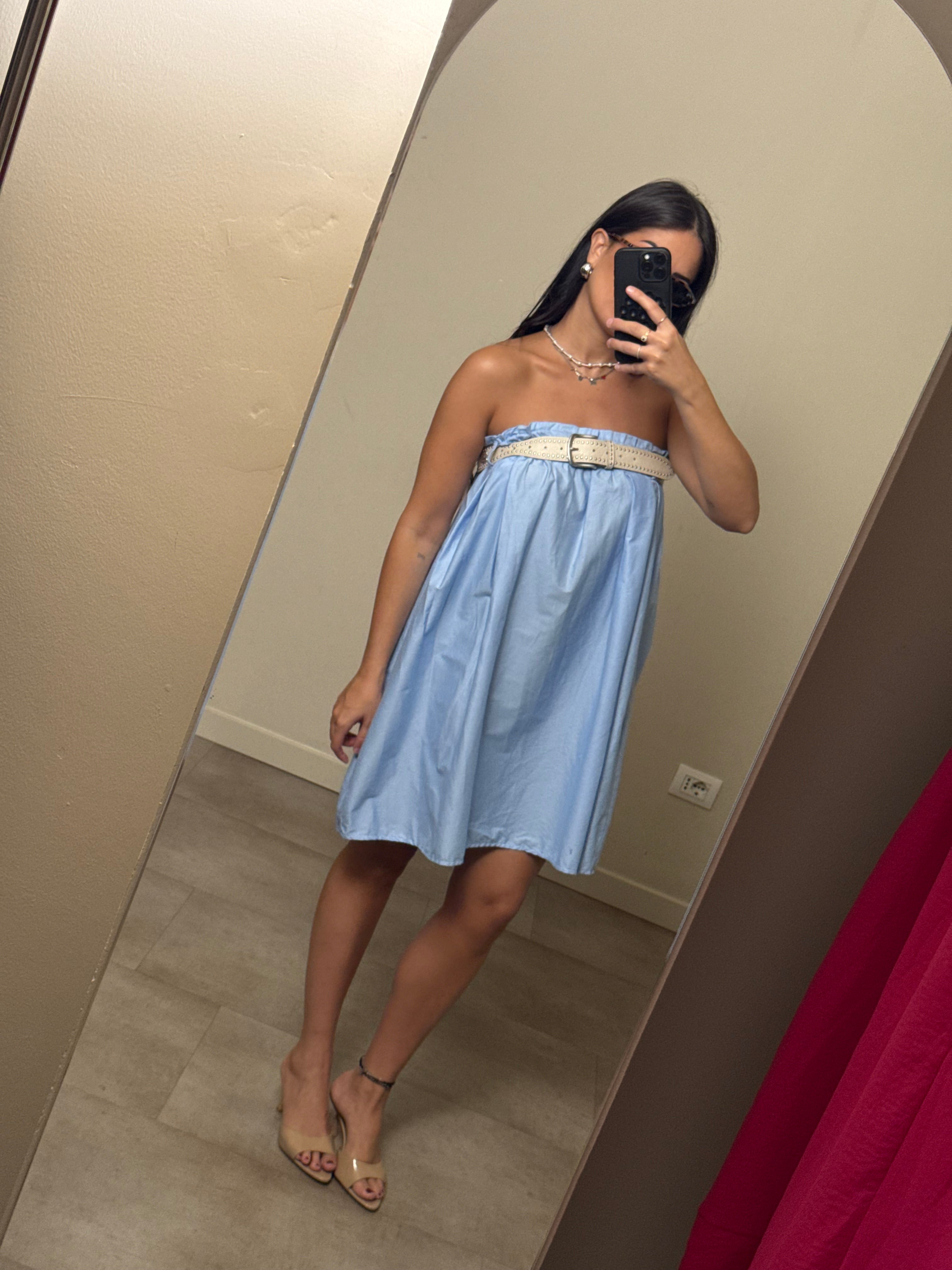 Abito cotone azzurro