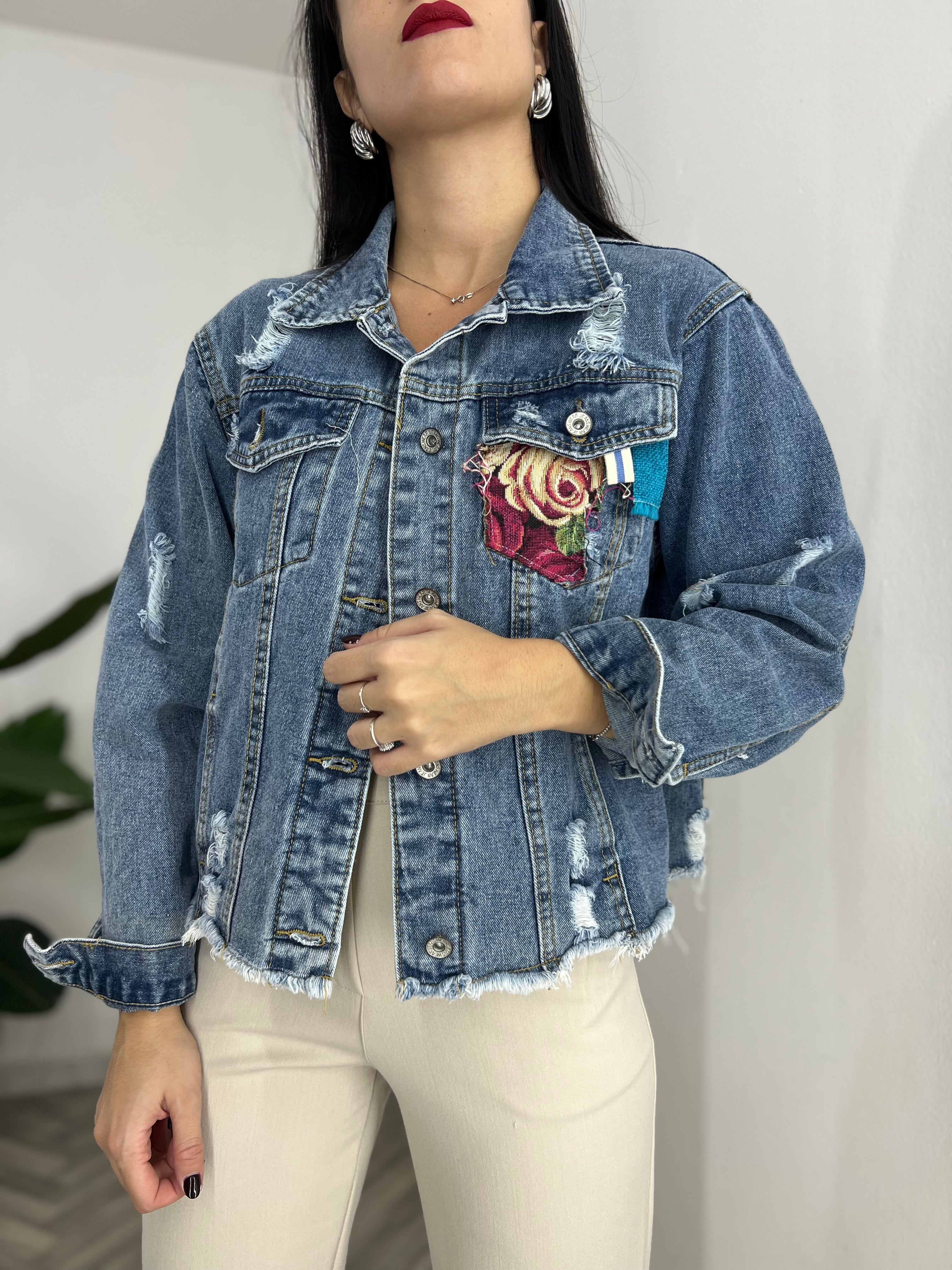 Giacca di jeans patchwork