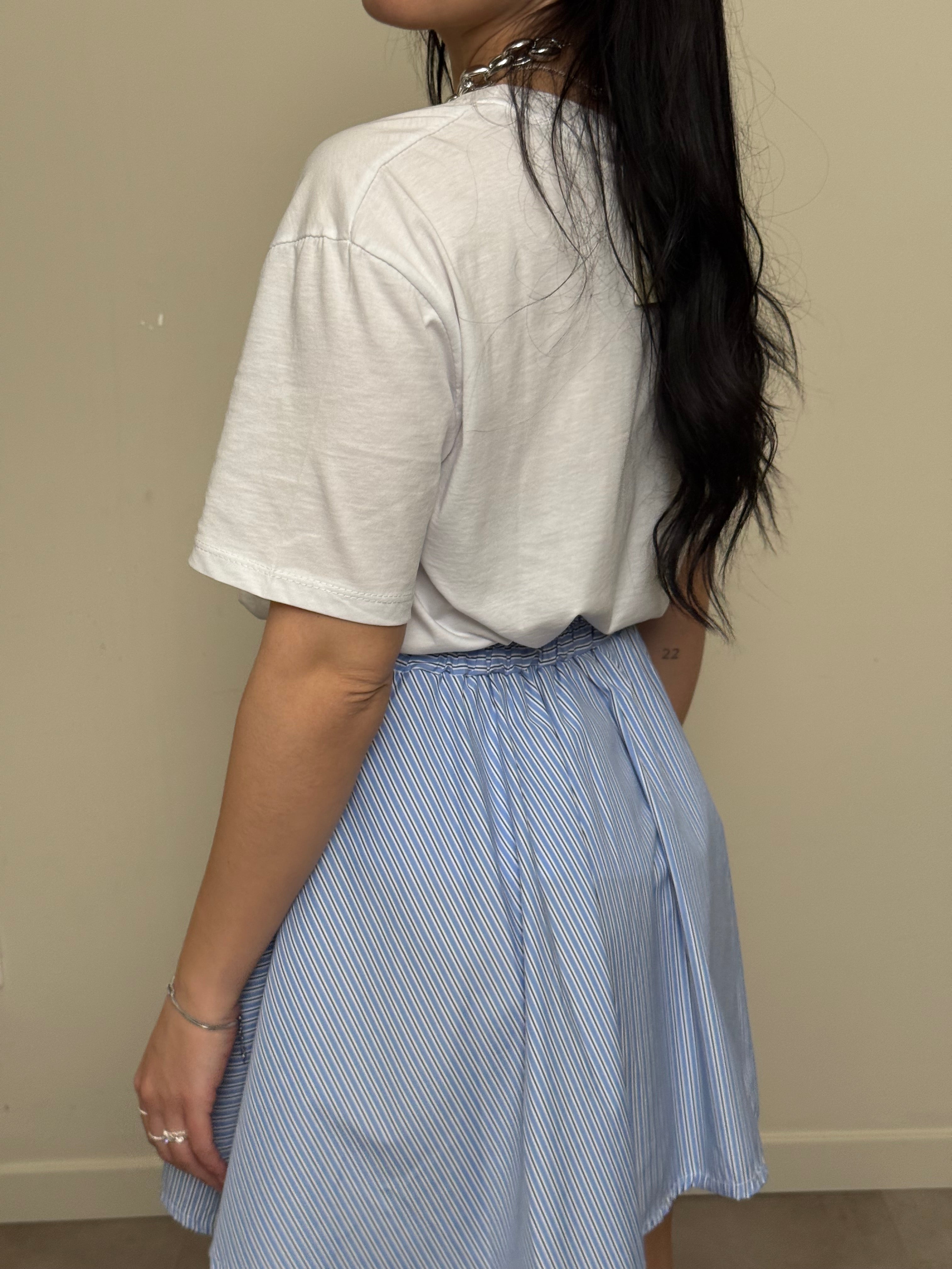 T-shirt 100% cotone bianco freddo