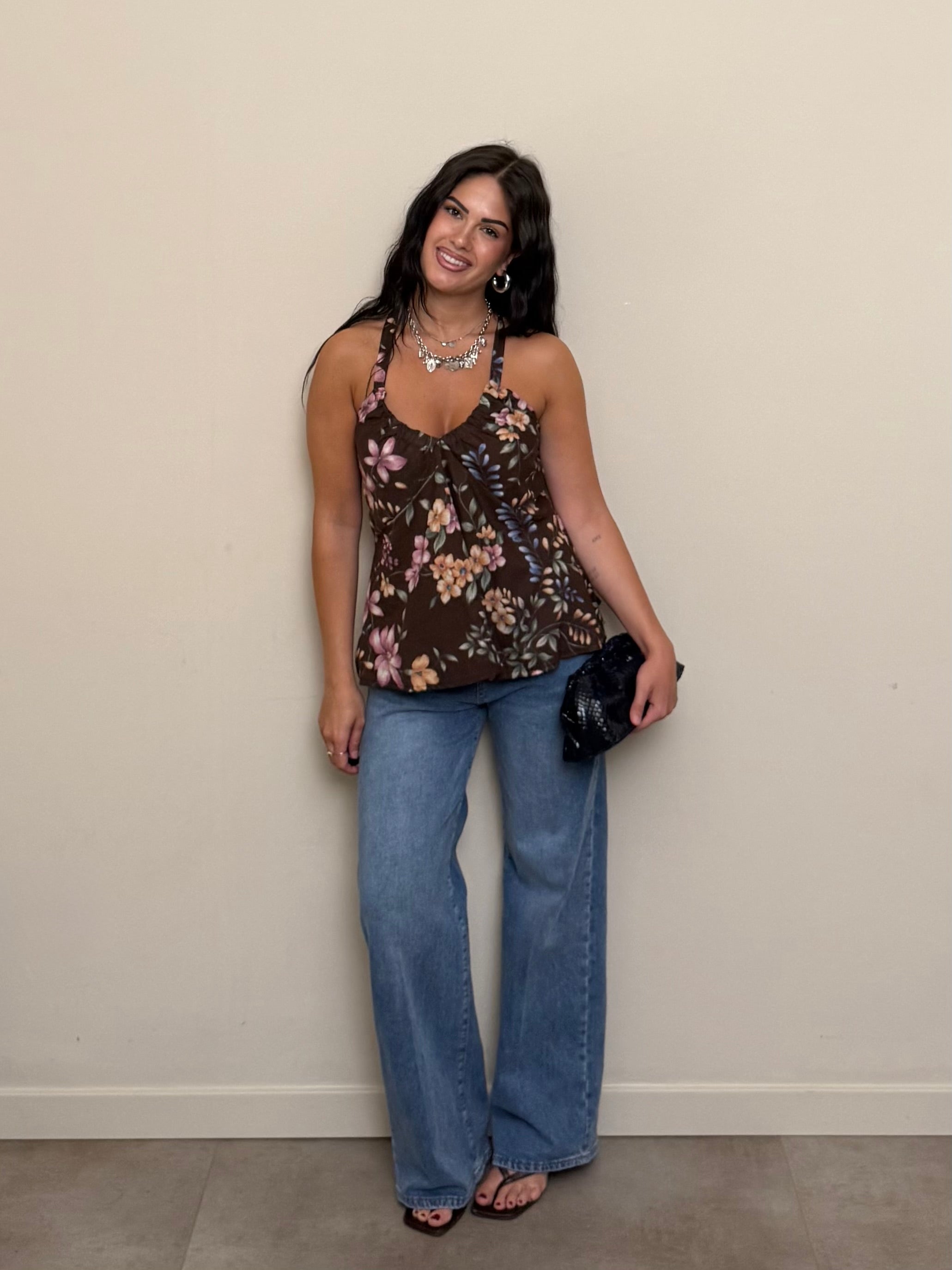 Jeans dritto vita medio bassa