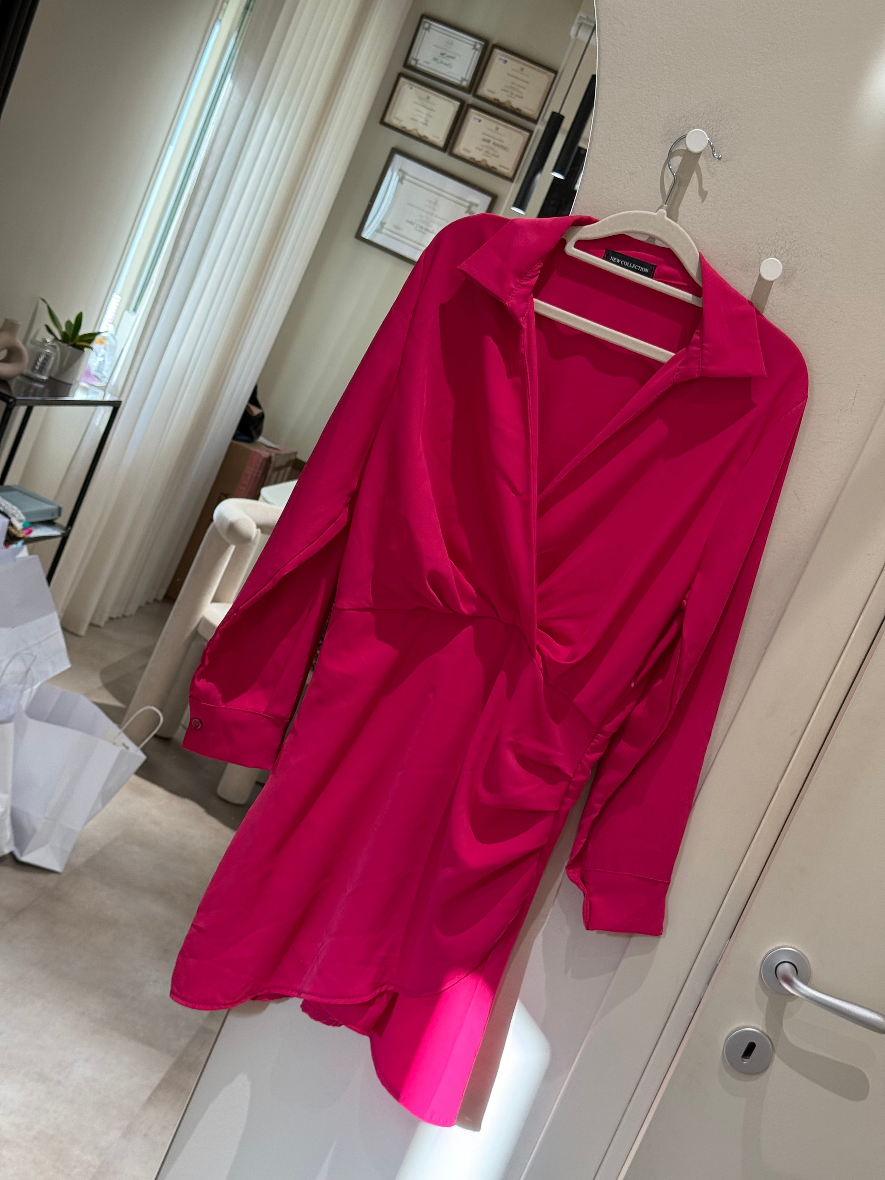 Dress fucsia drappeggiato