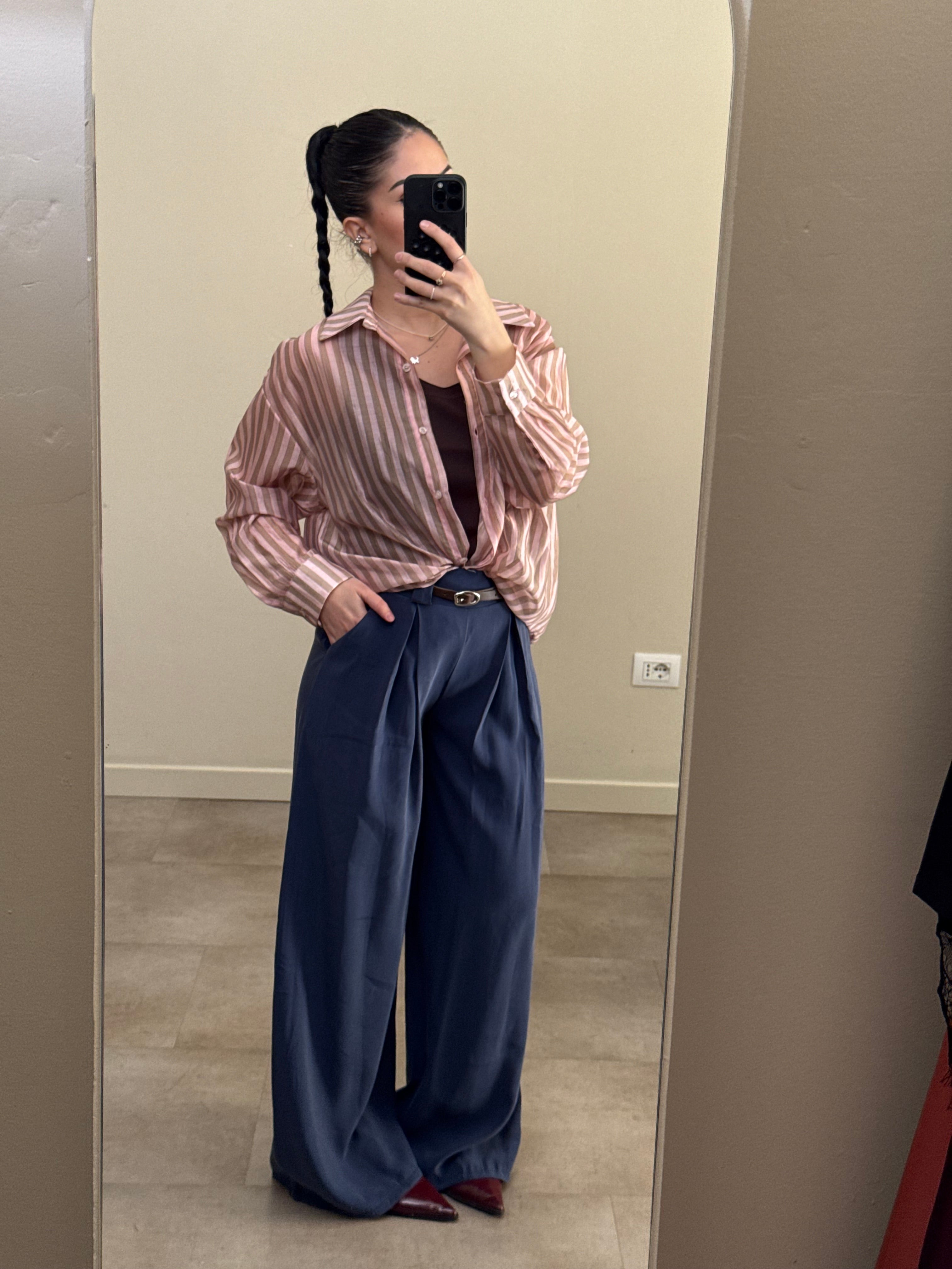 Pantalone viscosa blu