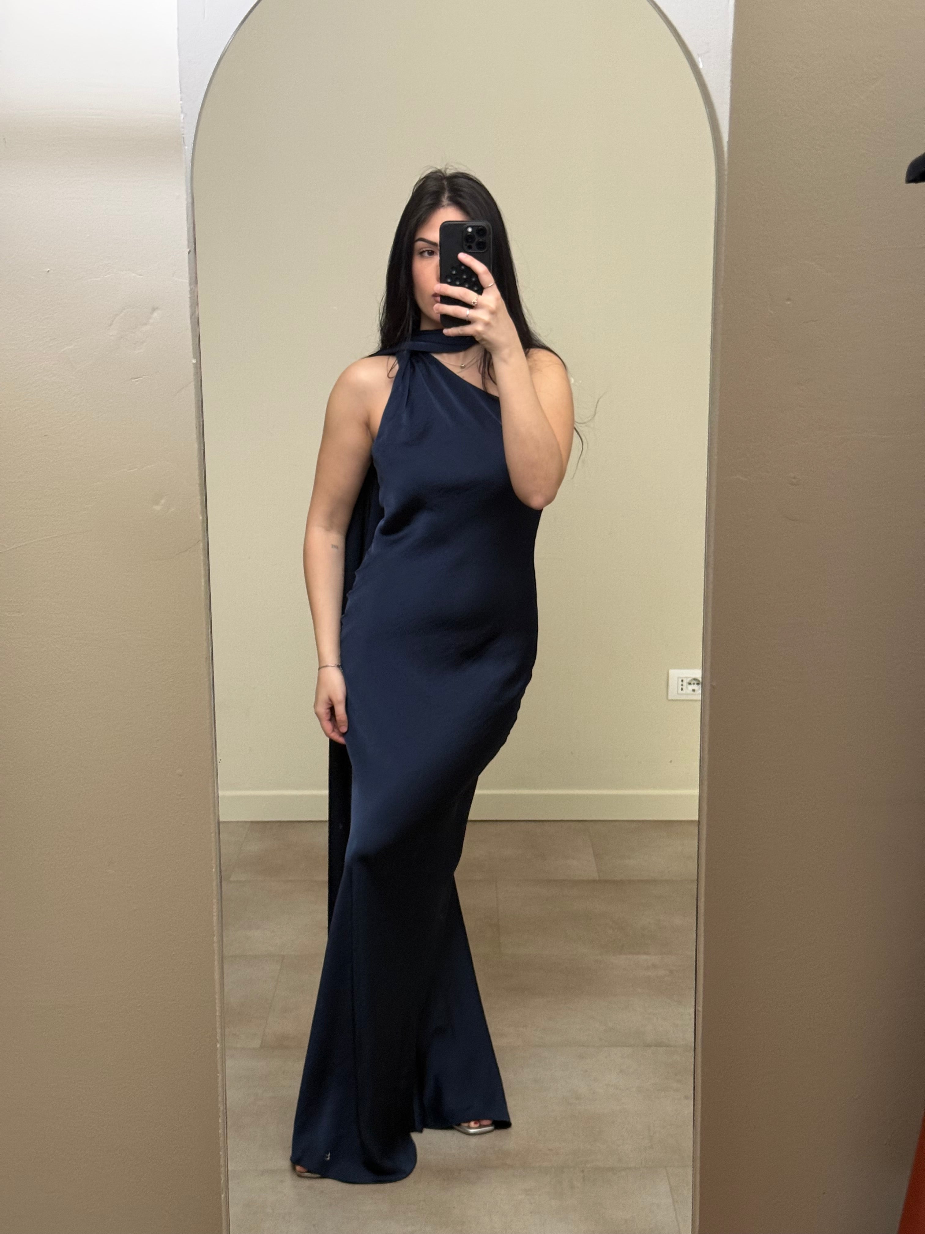 Long dress blu
