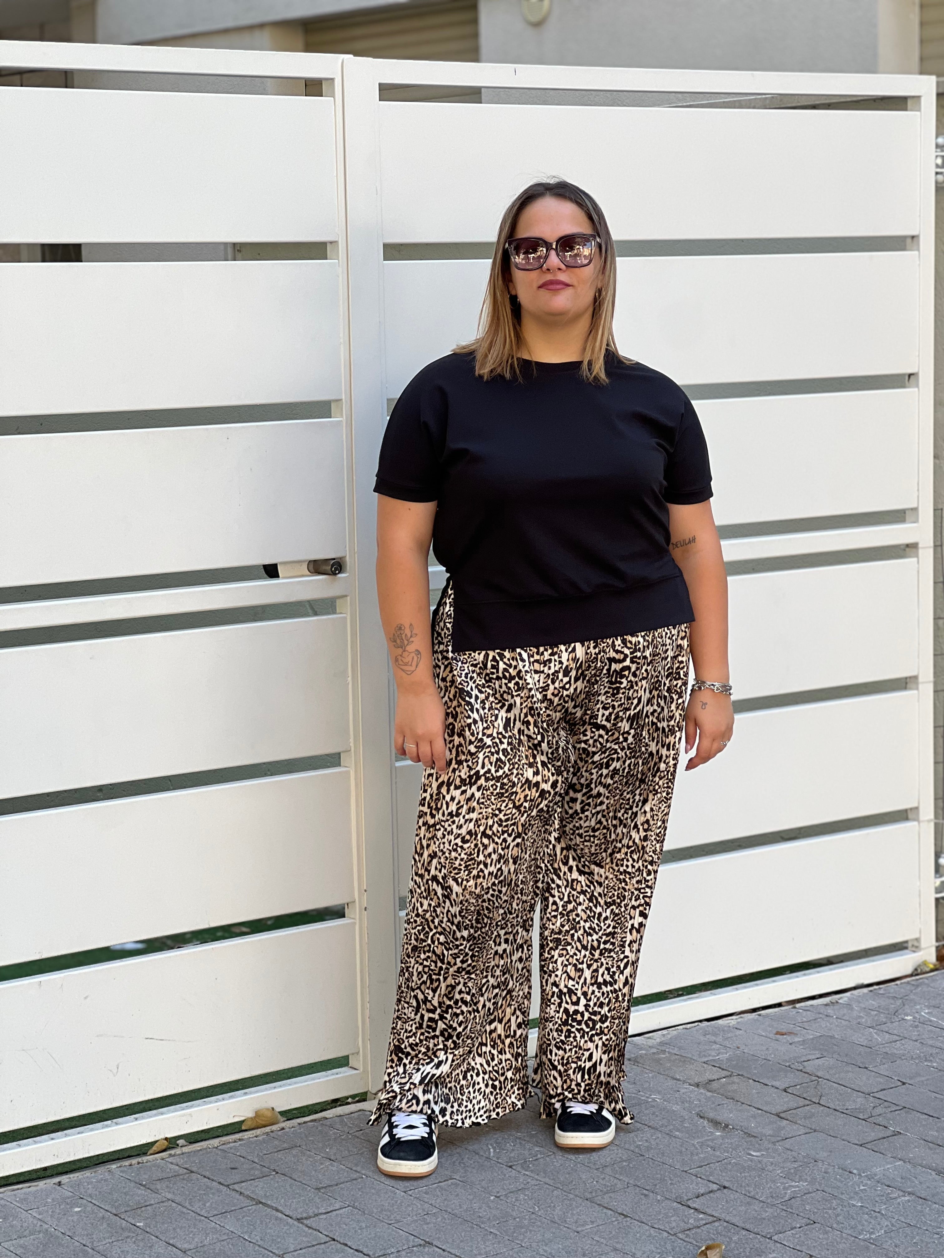 Pantalone morbido leopardato