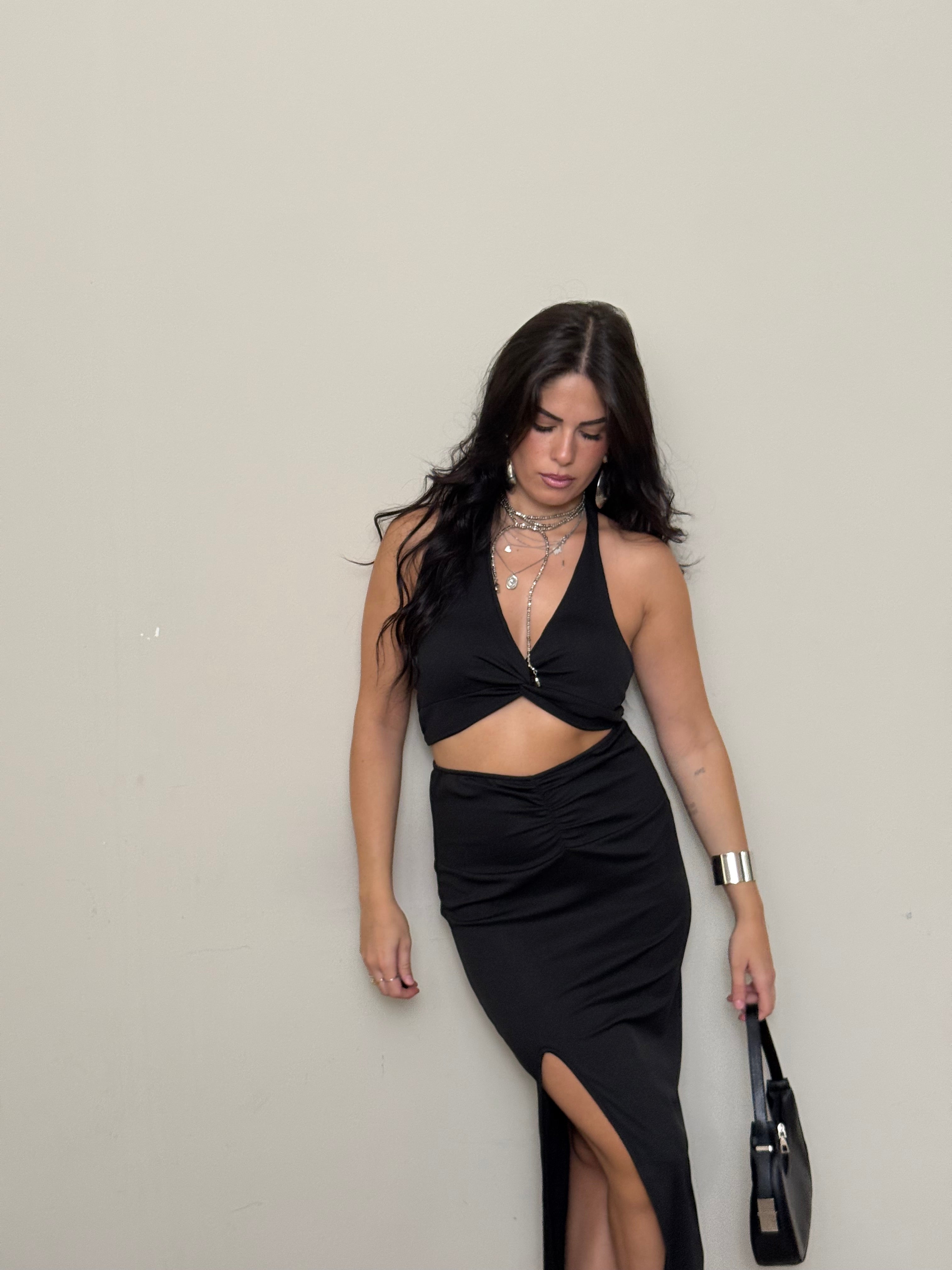 Coordinato top e gonna nero