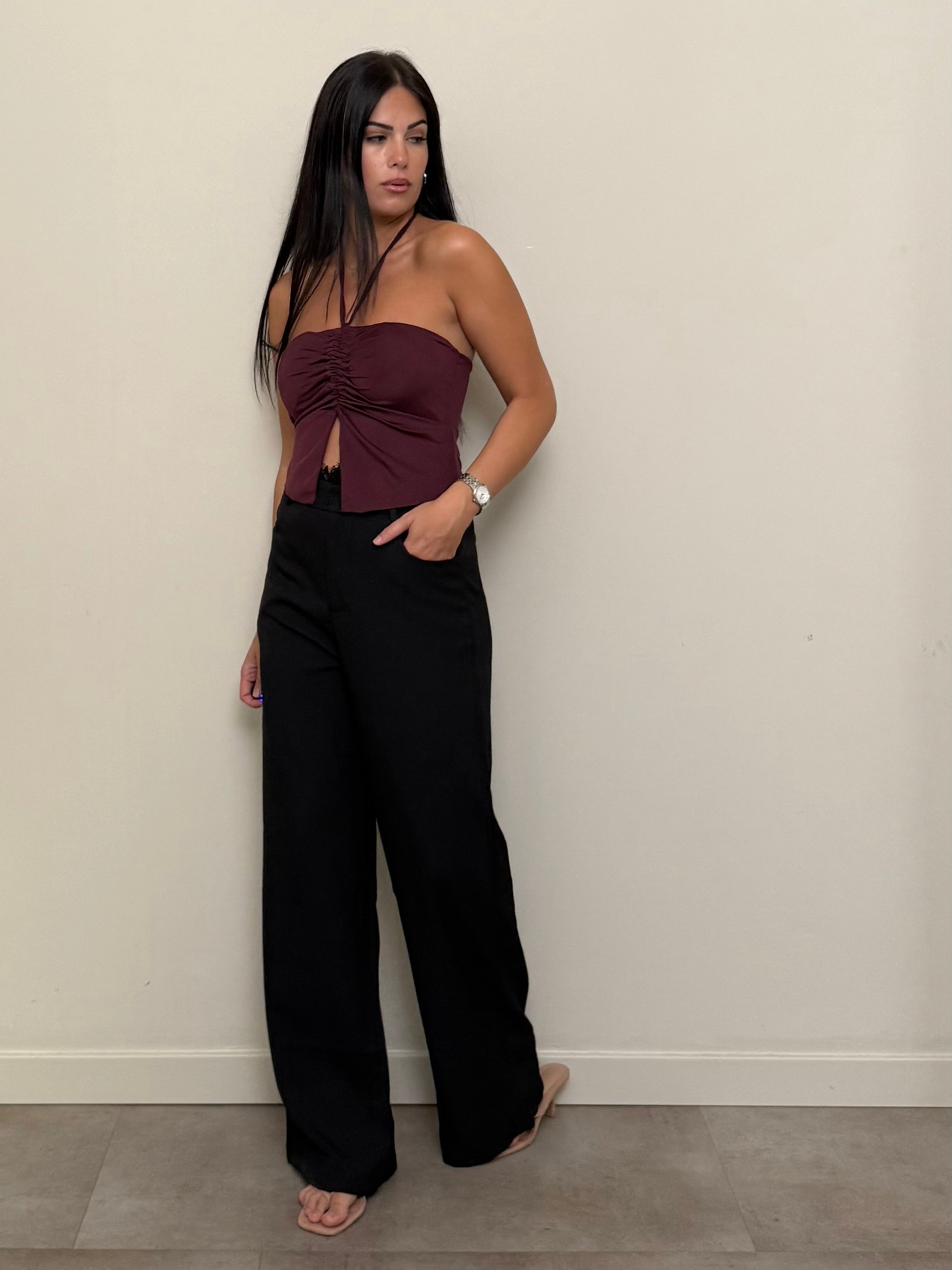 Pantalone nero pizzo