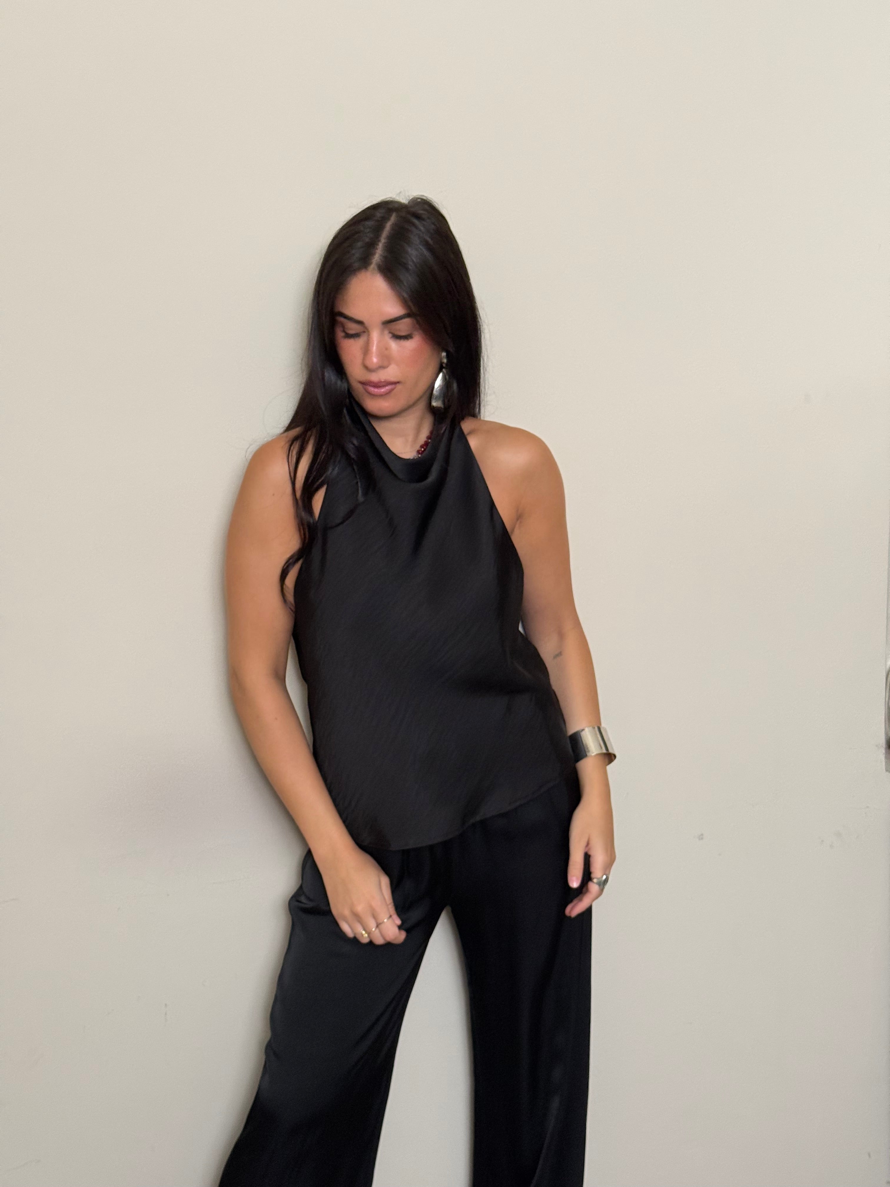 Coordinato satin nero