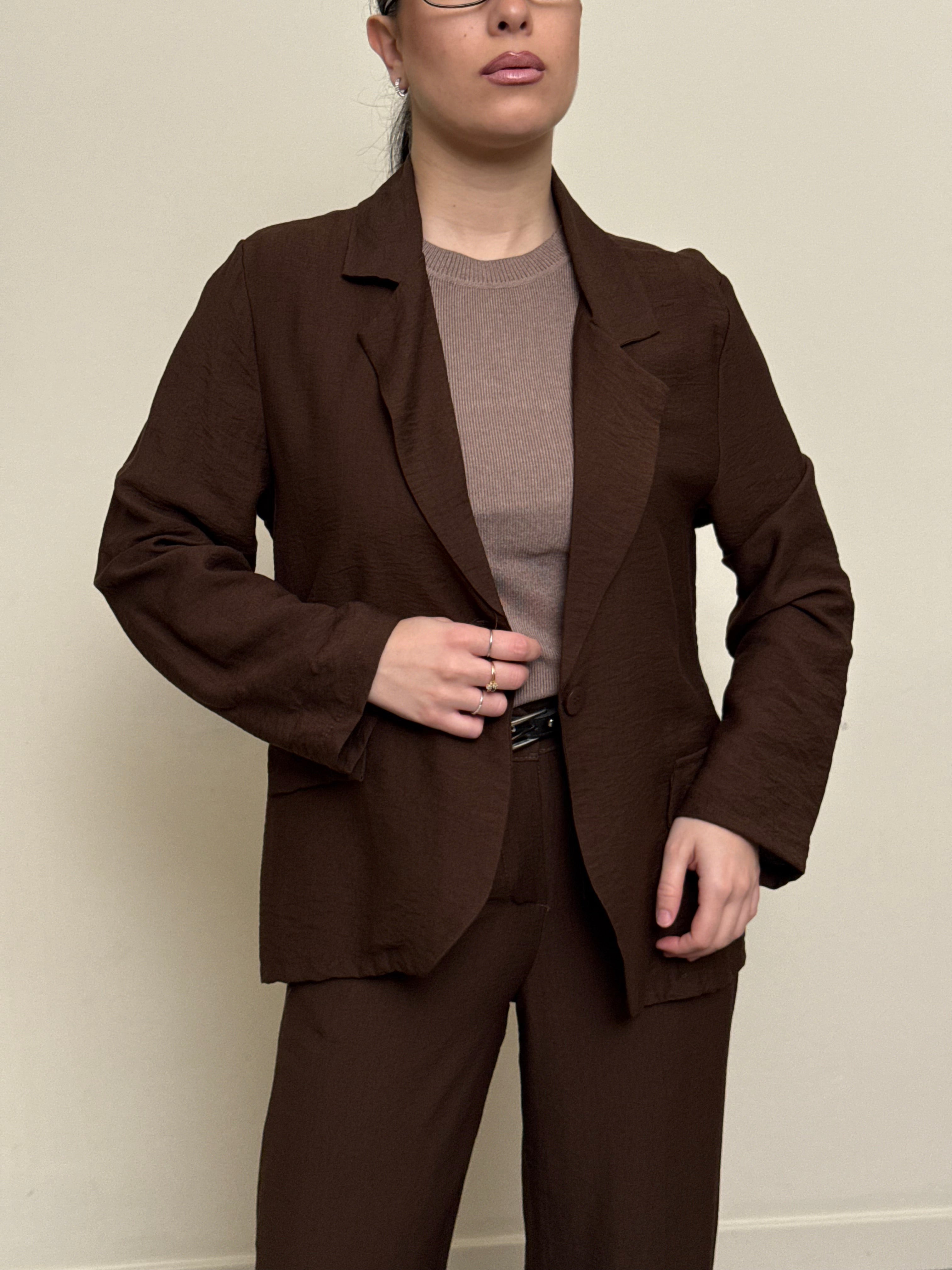 Tailleur viscosa cioccolato