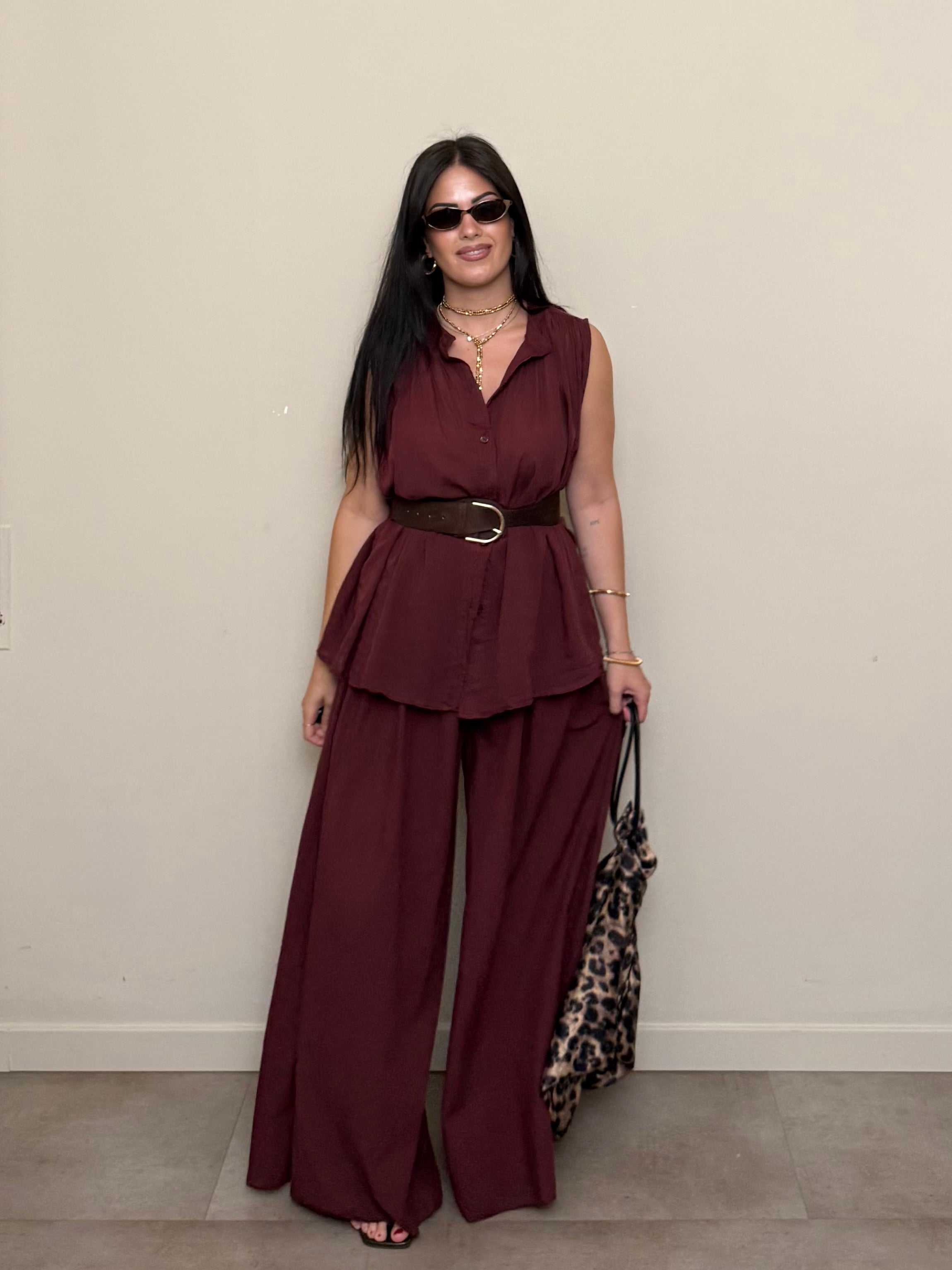 Coordinato cotone bordeaux