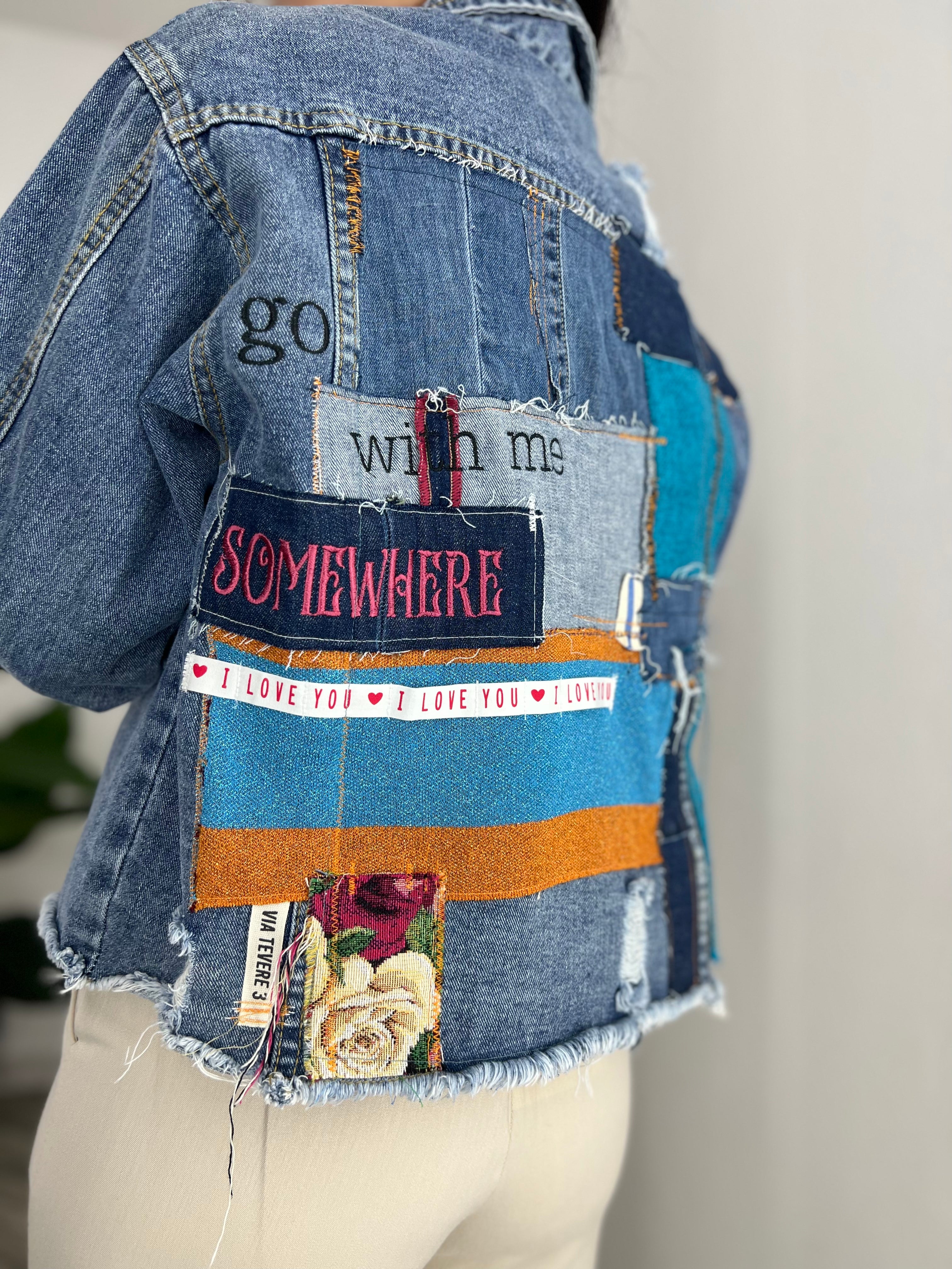 Giacca di jeans patchwork