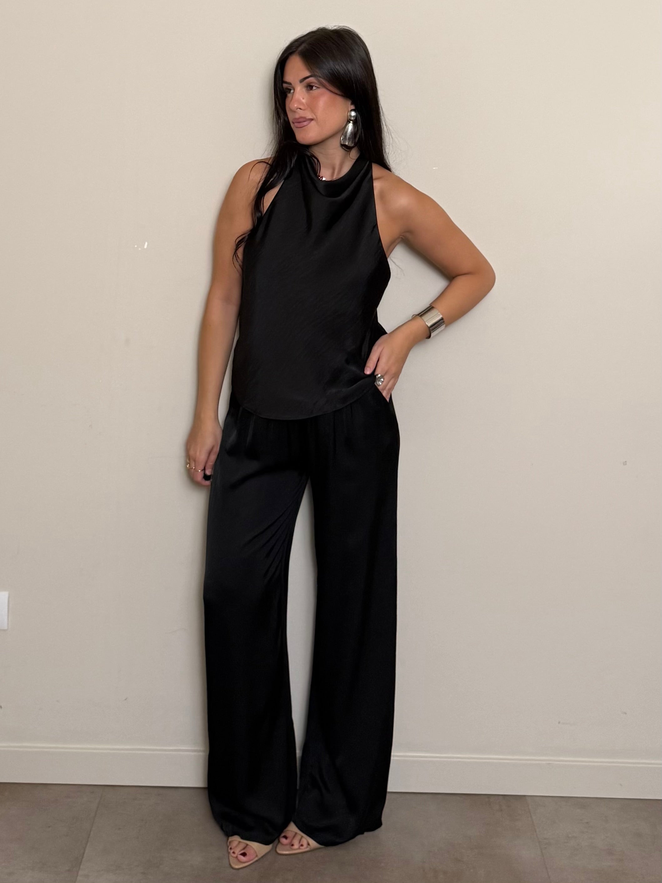 Coordinato satin nero