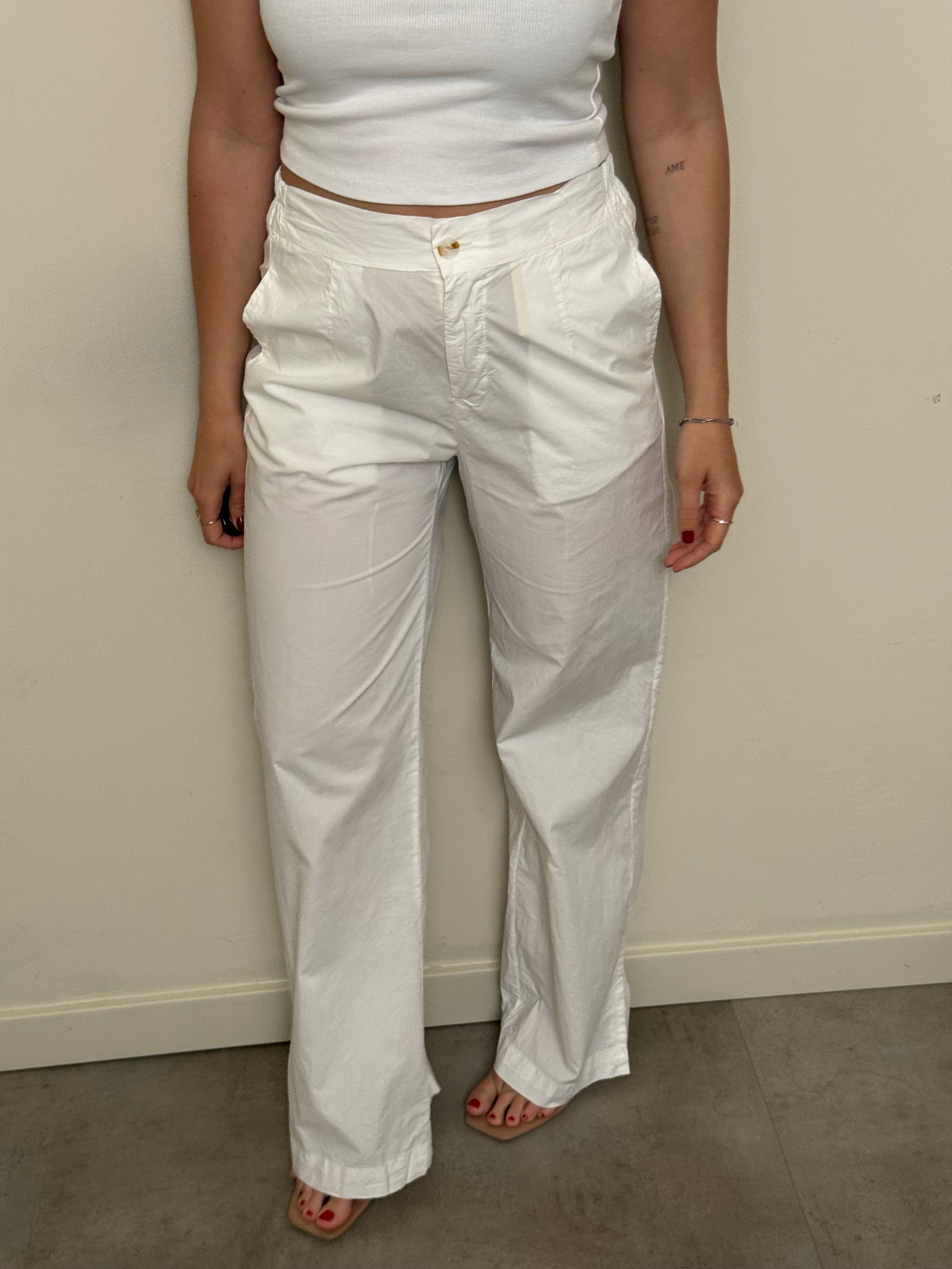 Pantalone bianco freddo dritto