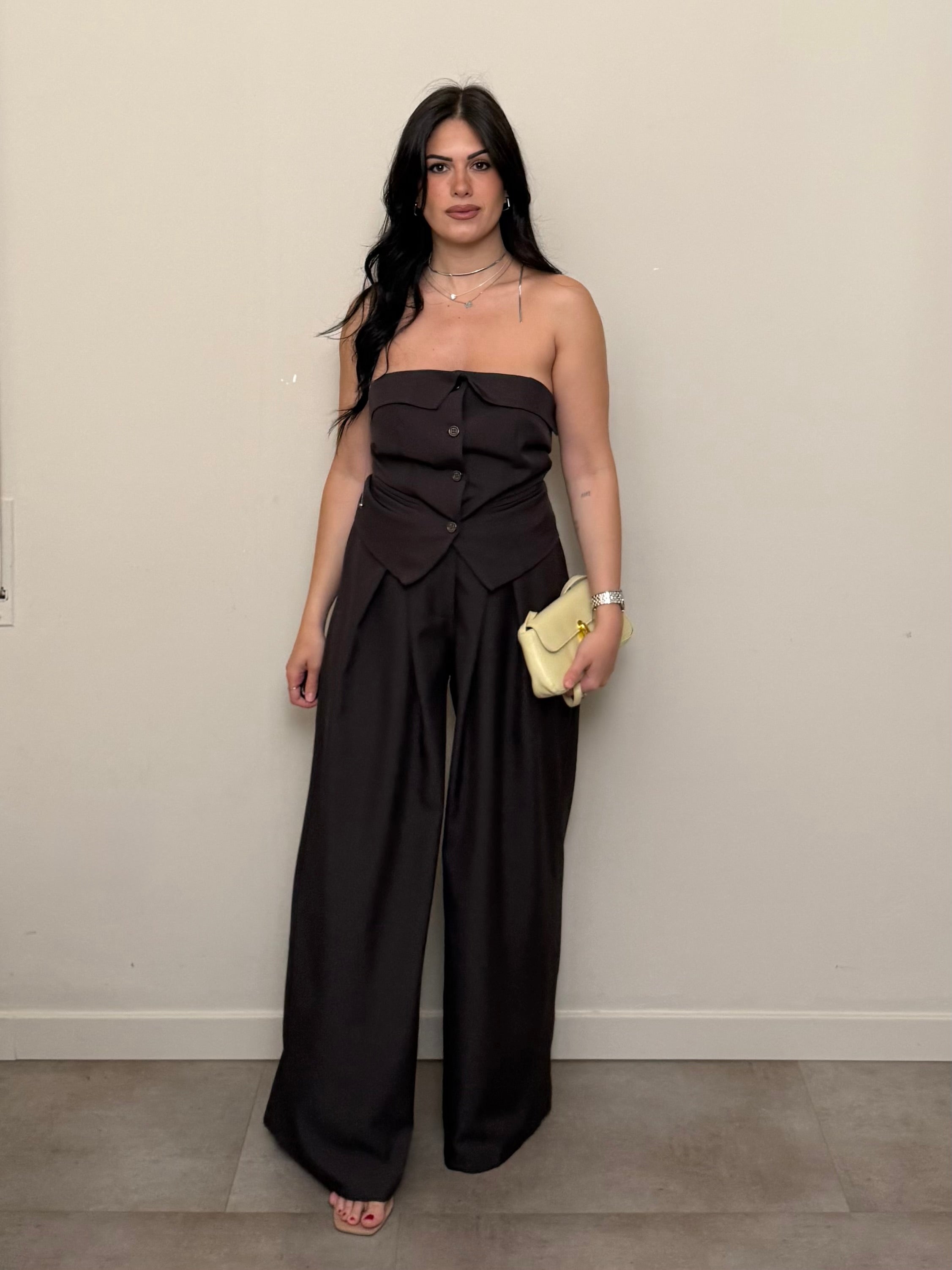 Tailleur corpetto marrone freddo