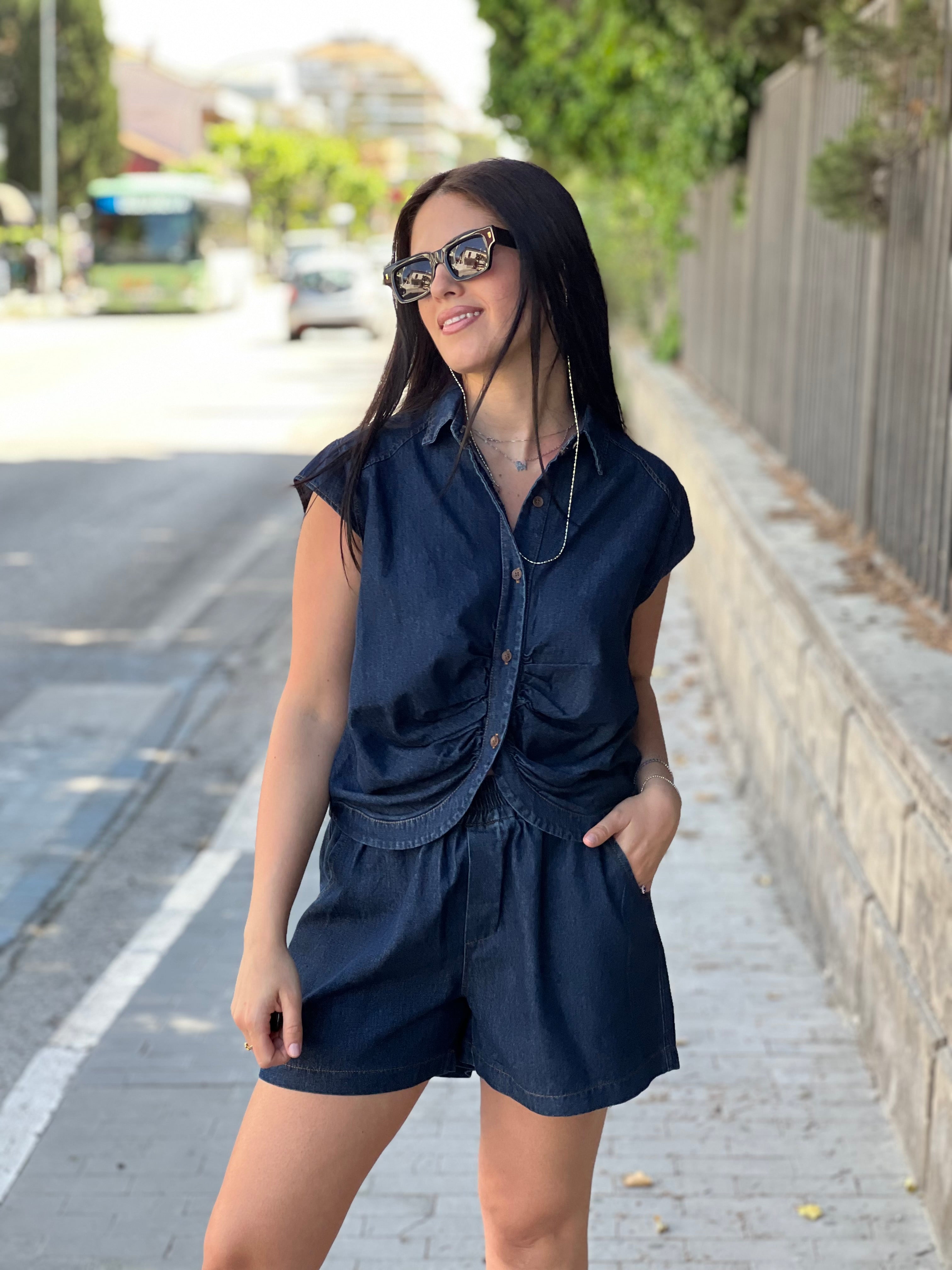 Coordinato shorts jeans