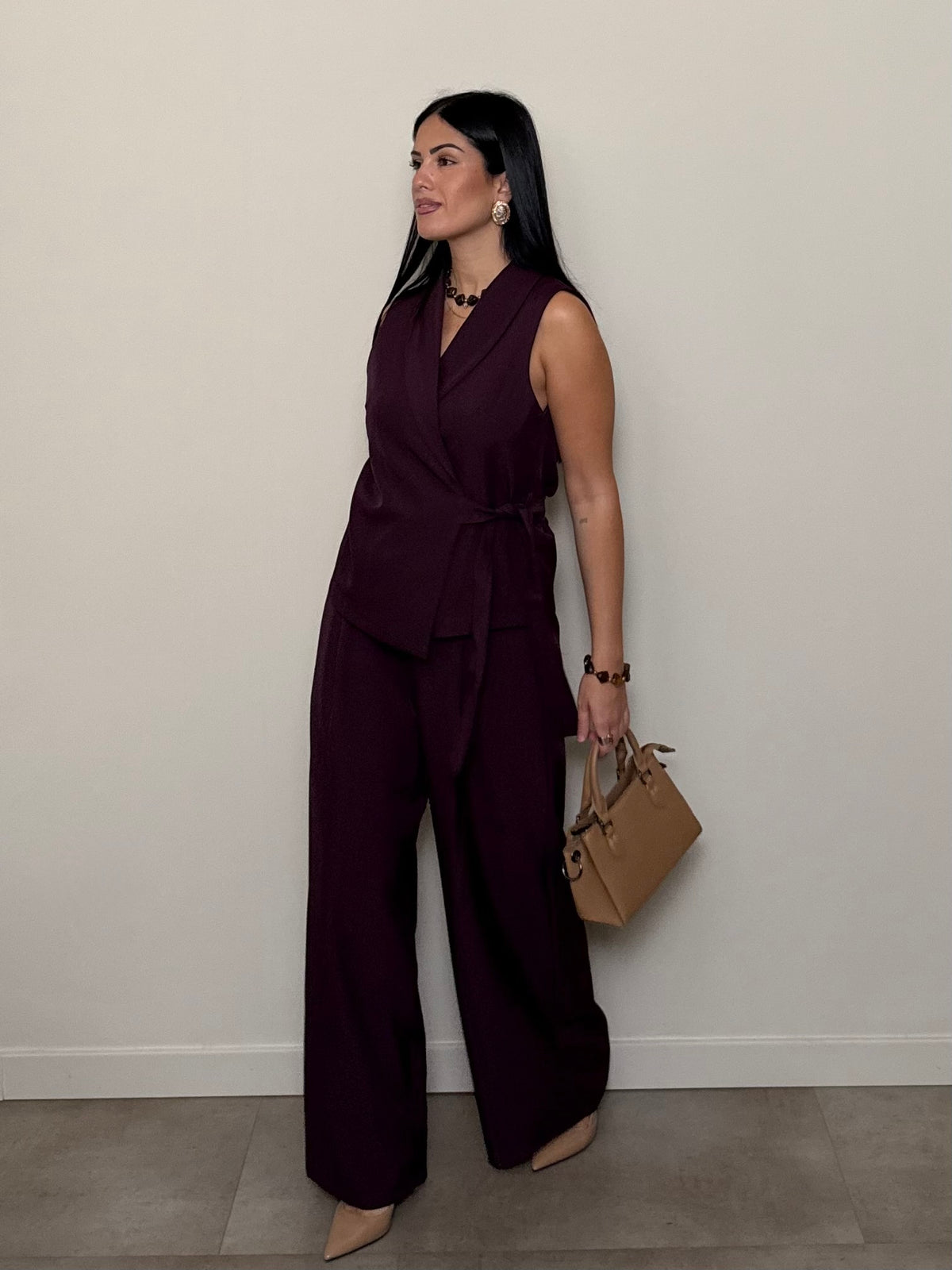Coordinato gilet vinaccia