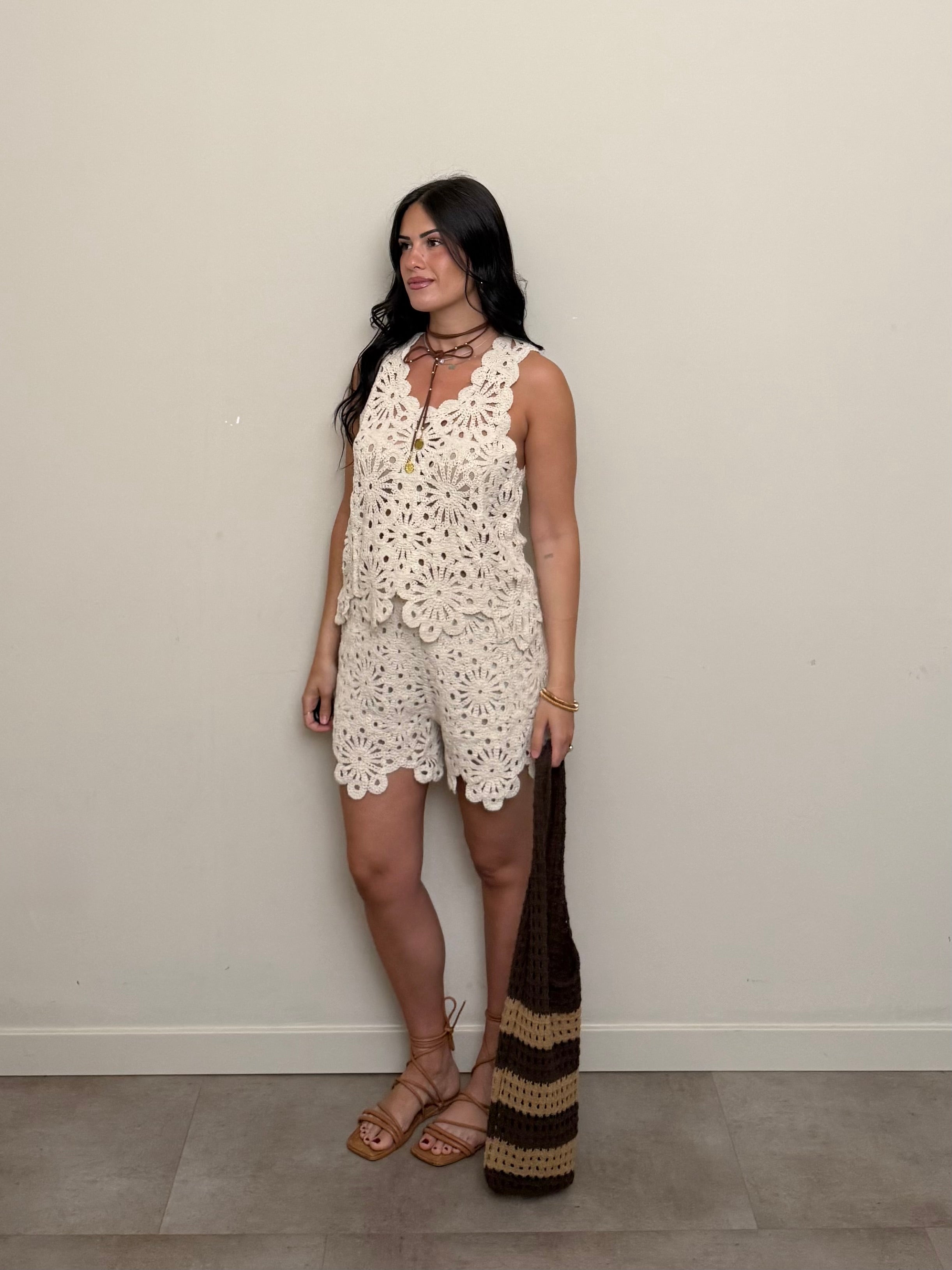 Coordinato crochet panna