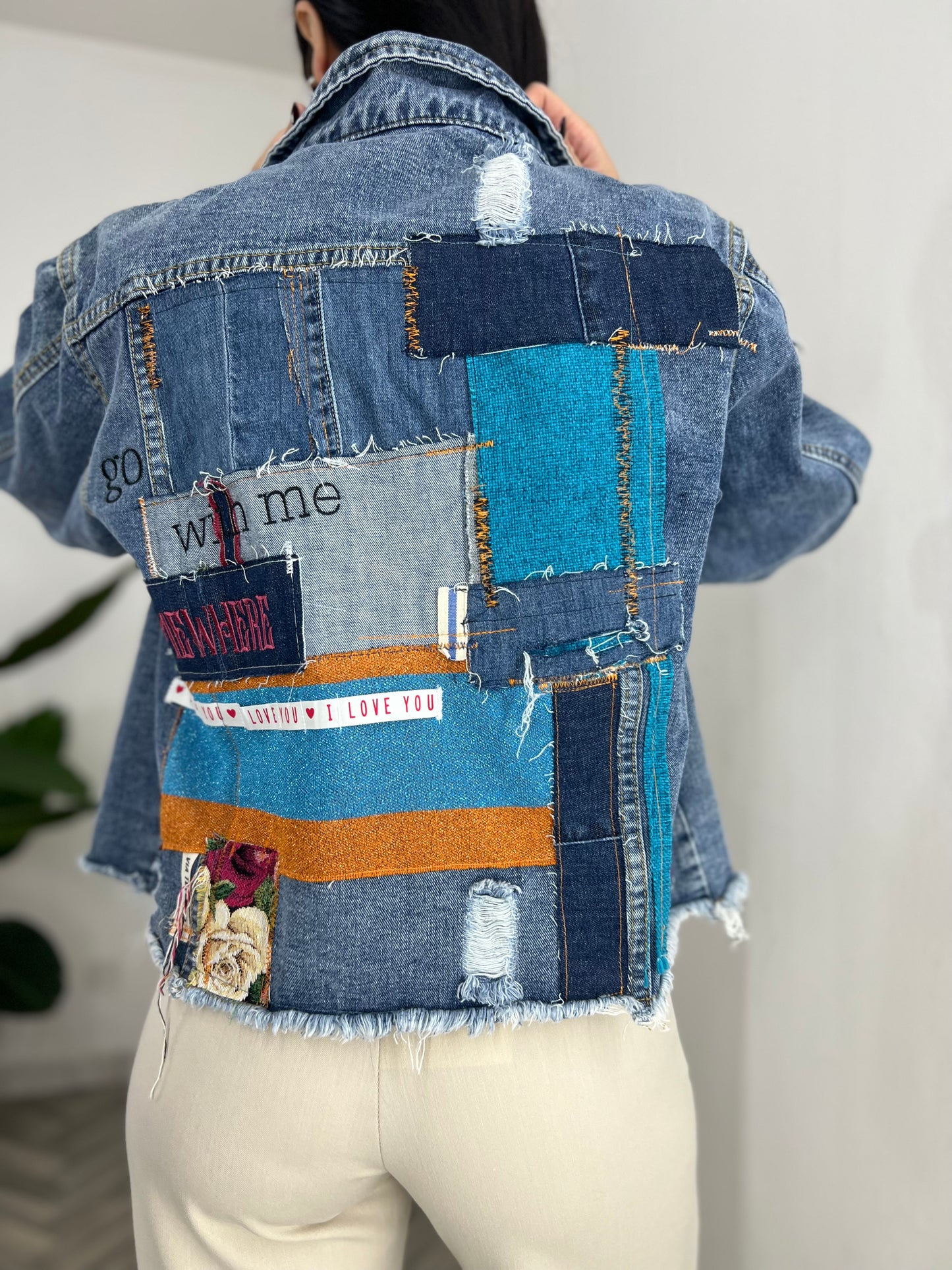 Giacca di jeans patchwork