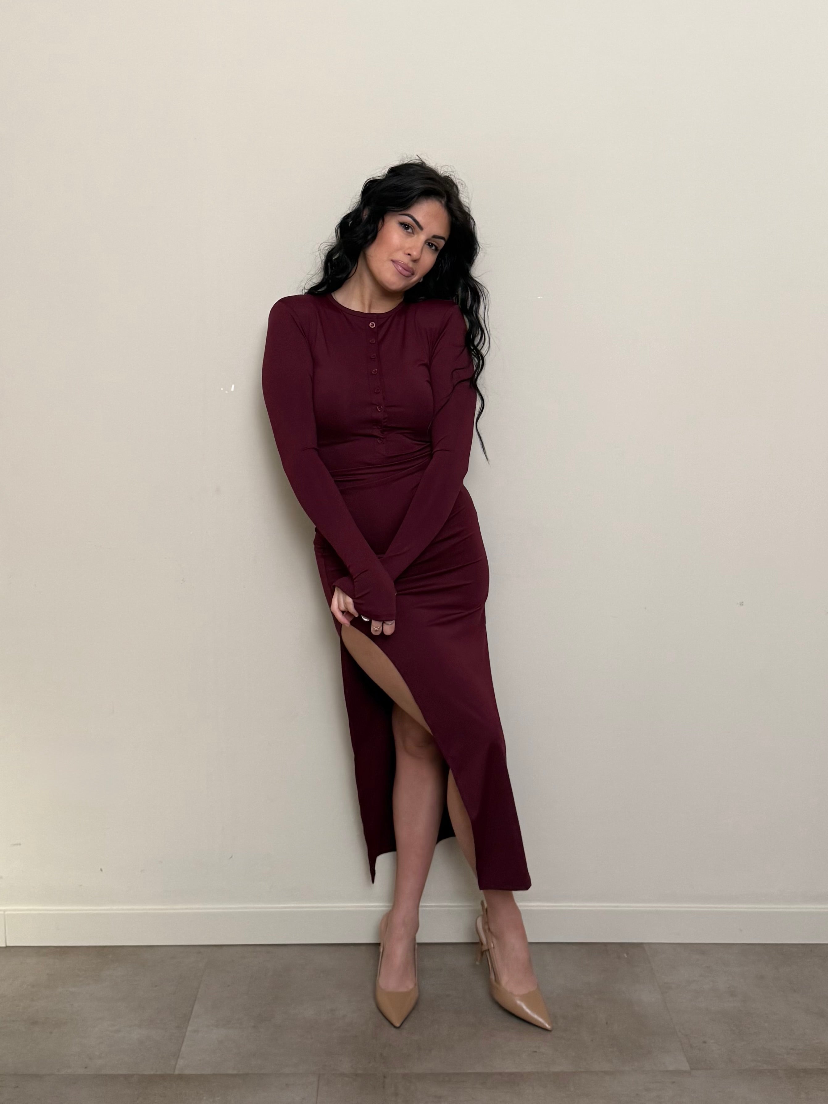 Abito lungo magic bordeaux