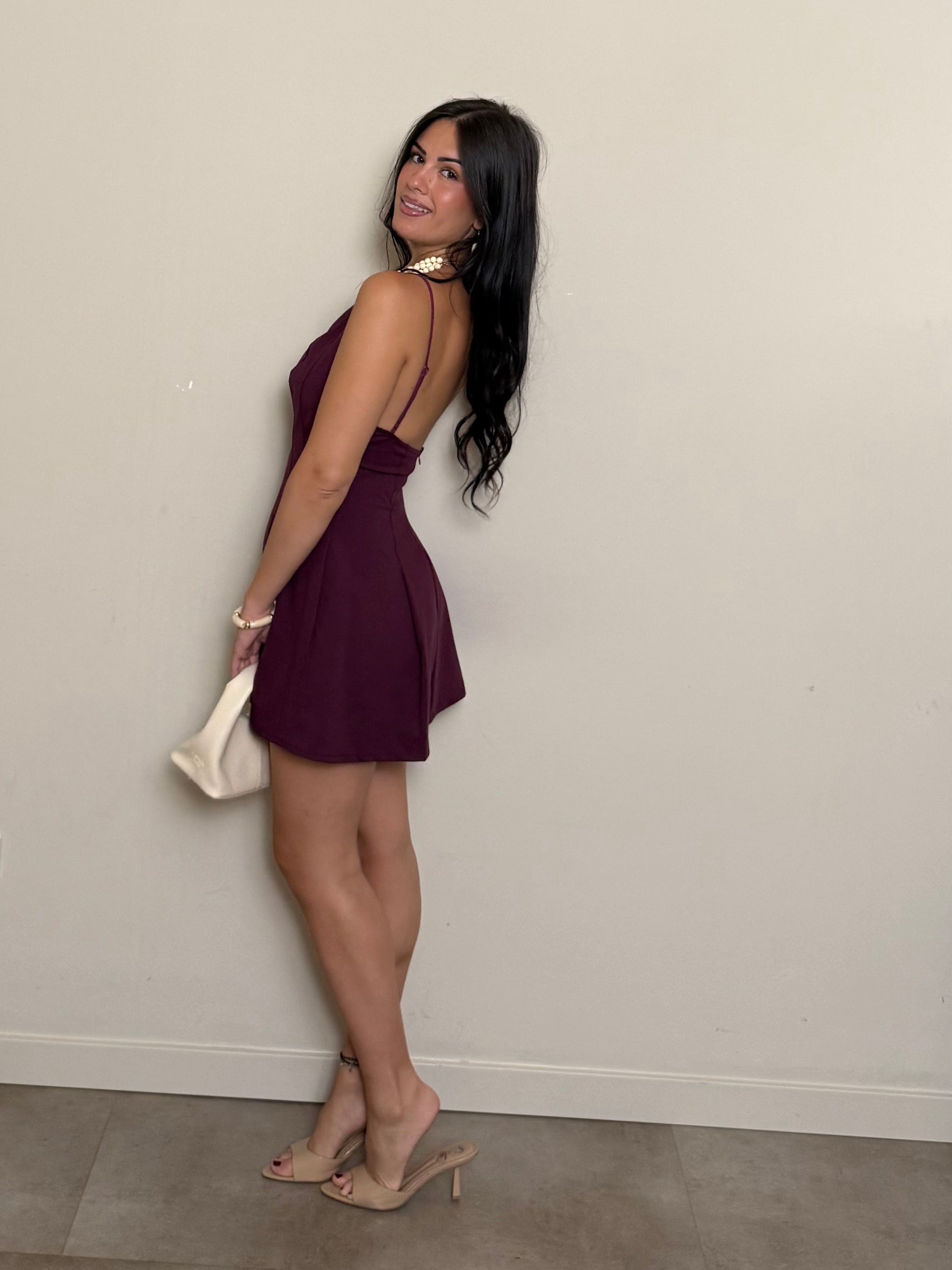 Mini dress bretella bordeaux